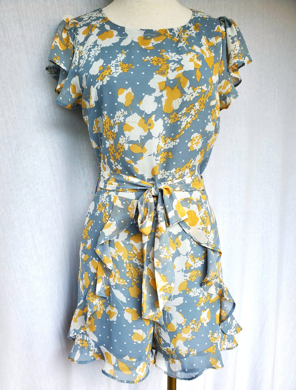 Pagani Ruffle Playsuit with Belt (Size 8)