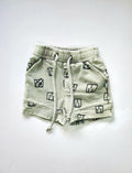 Minti Sketched Logo Shorts (Size 1 year)
