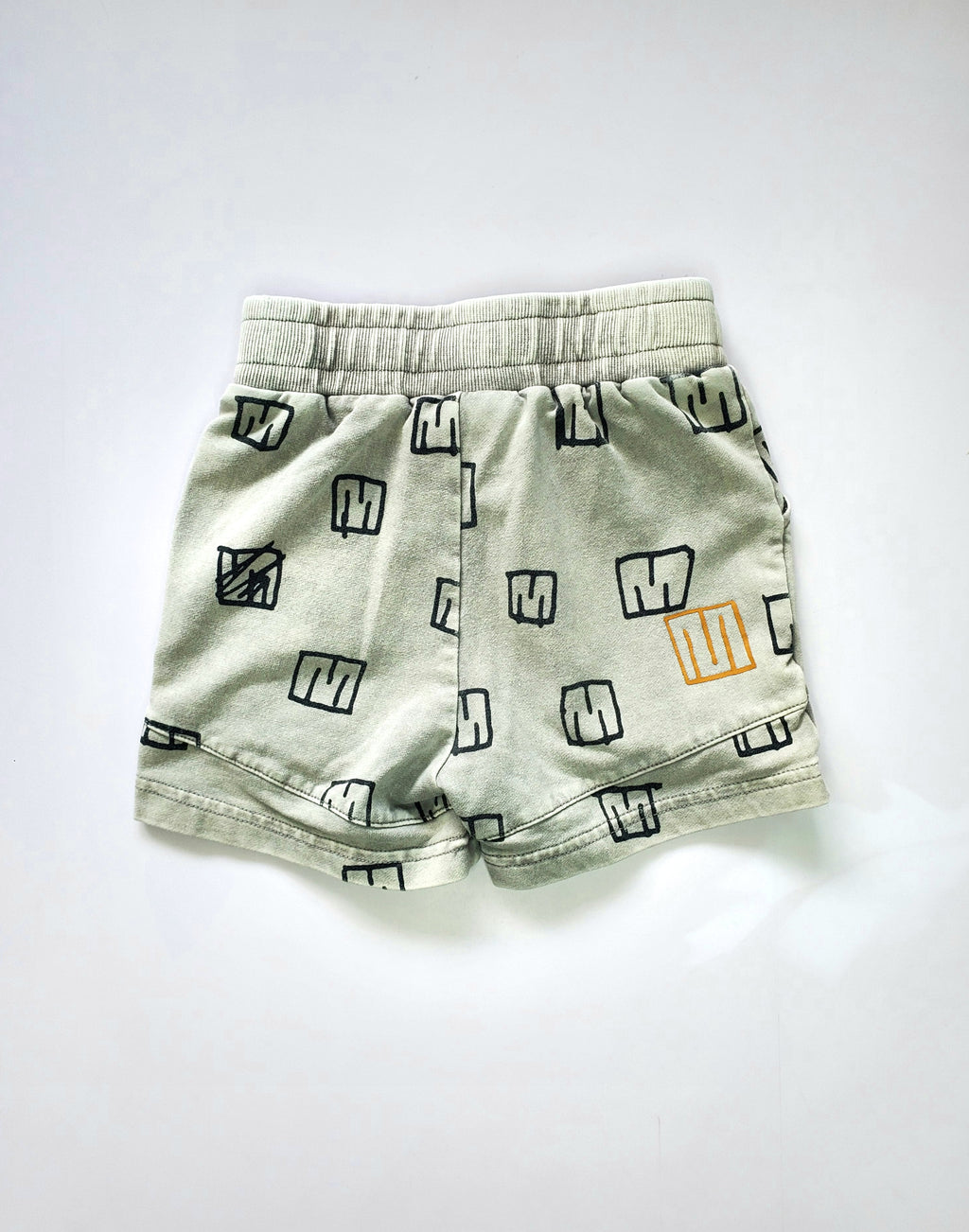 Minti Sketched Logo Shorts (Size 1 year)
