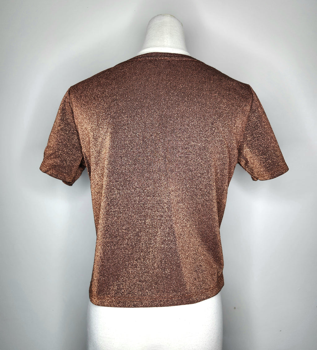 Pull & Bear Metallised Fibre Top (Size 10)