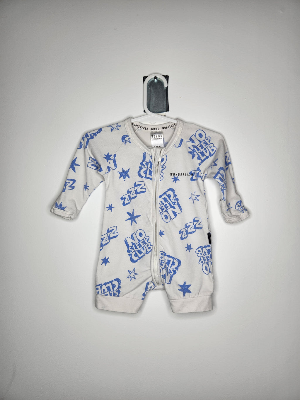 Bonds No Sleep Club Wondersuit Romper (Size 0-3m)
