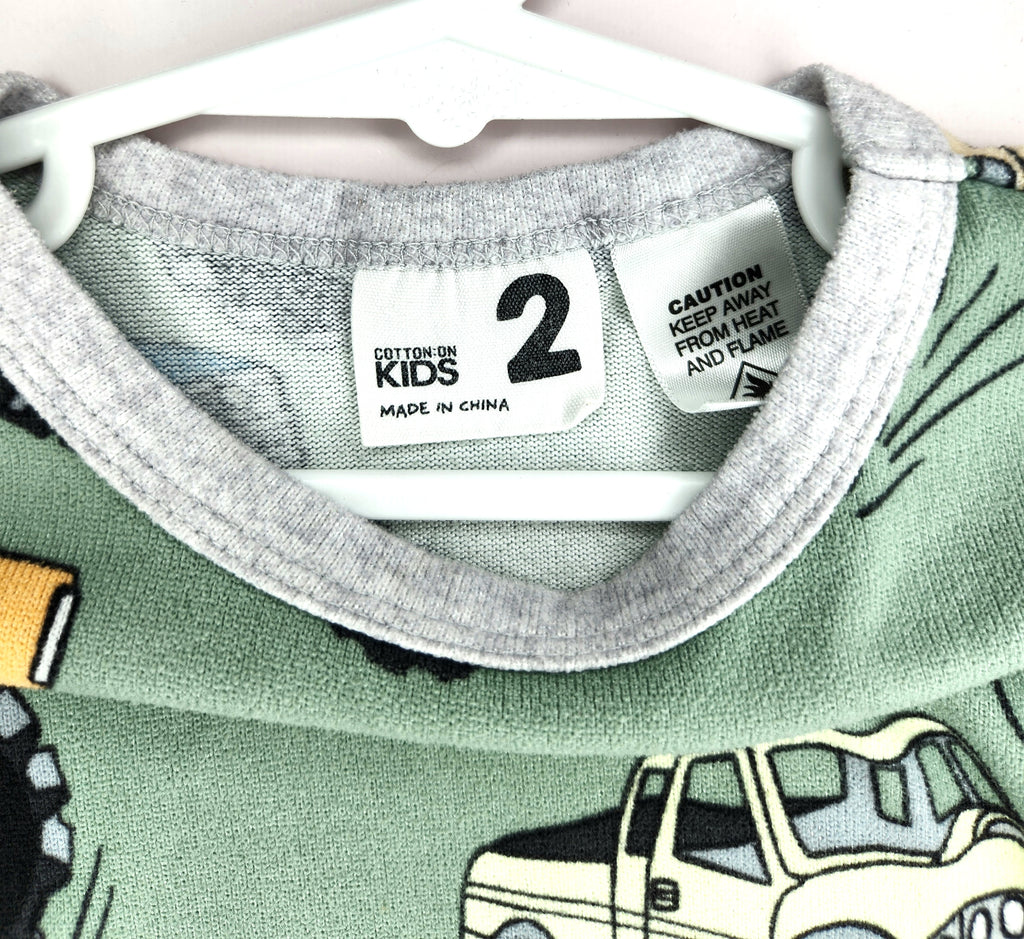 Cotton on Kids Monster Truck Pajama Set (Size 2 years)