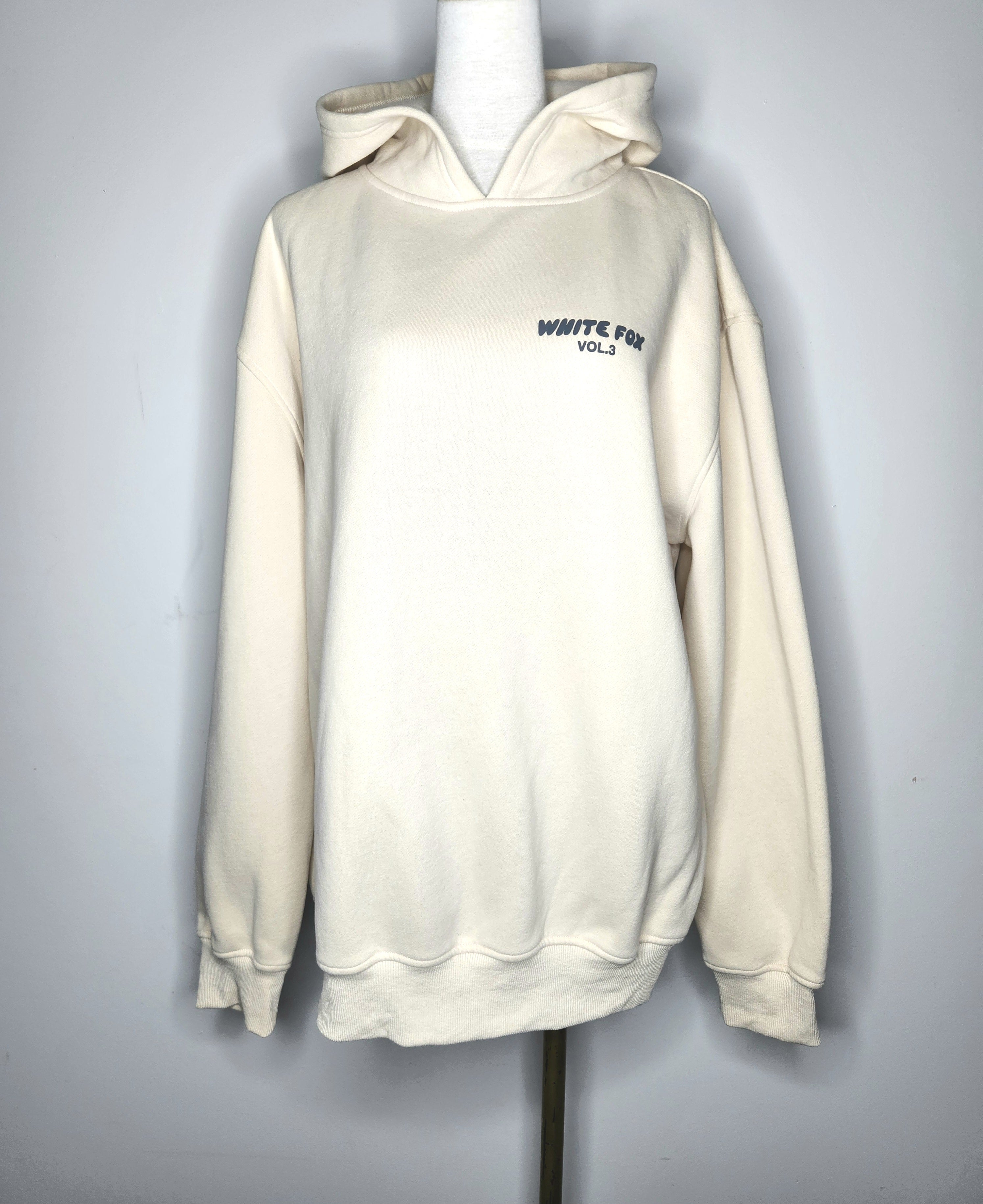 White Fox Fleece Lined Hooded Sweater (Size 14)