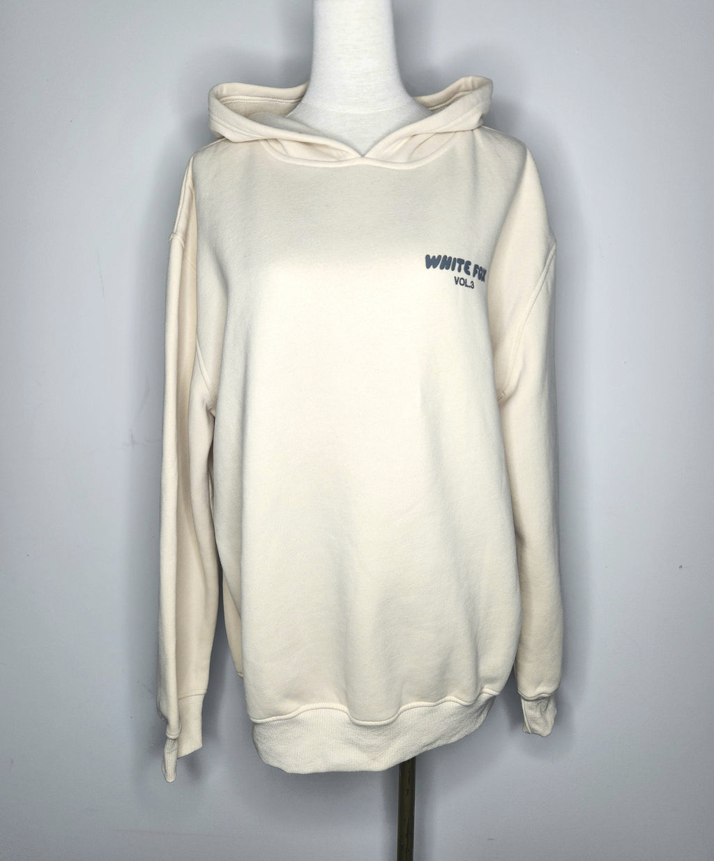 White Fox Fleece Lined Hooded Sweater (Size 12)