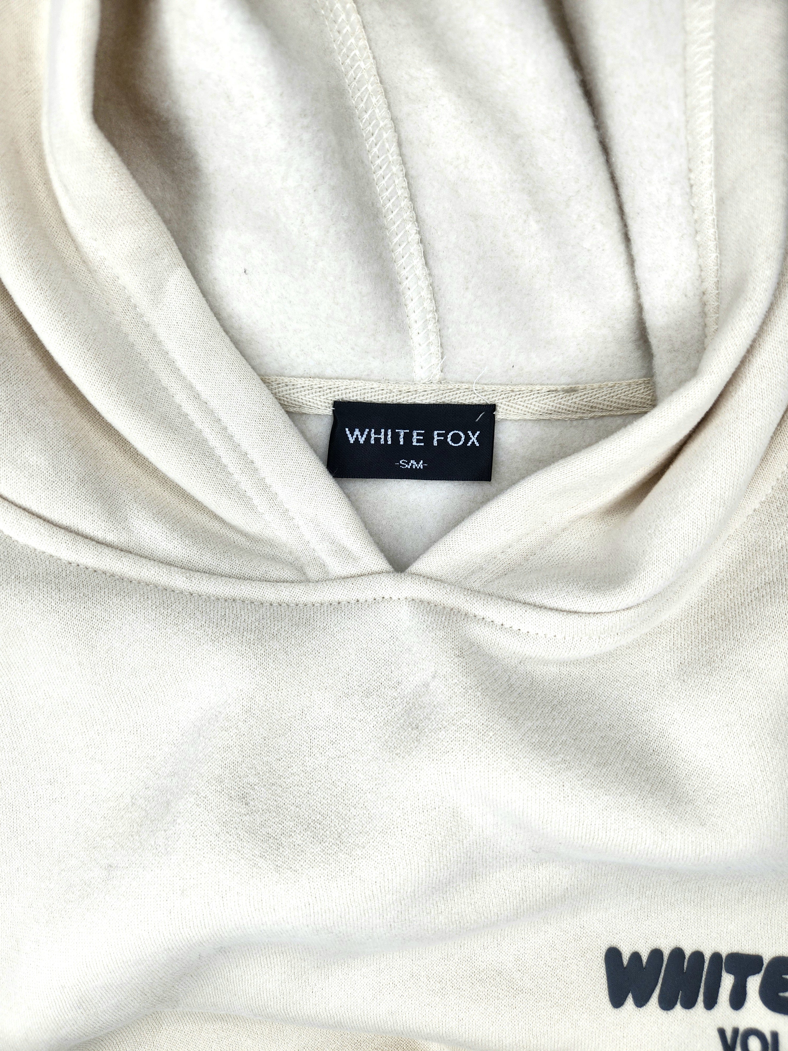 White Fox Fleece Lined Hooded Sweater (Size 12)