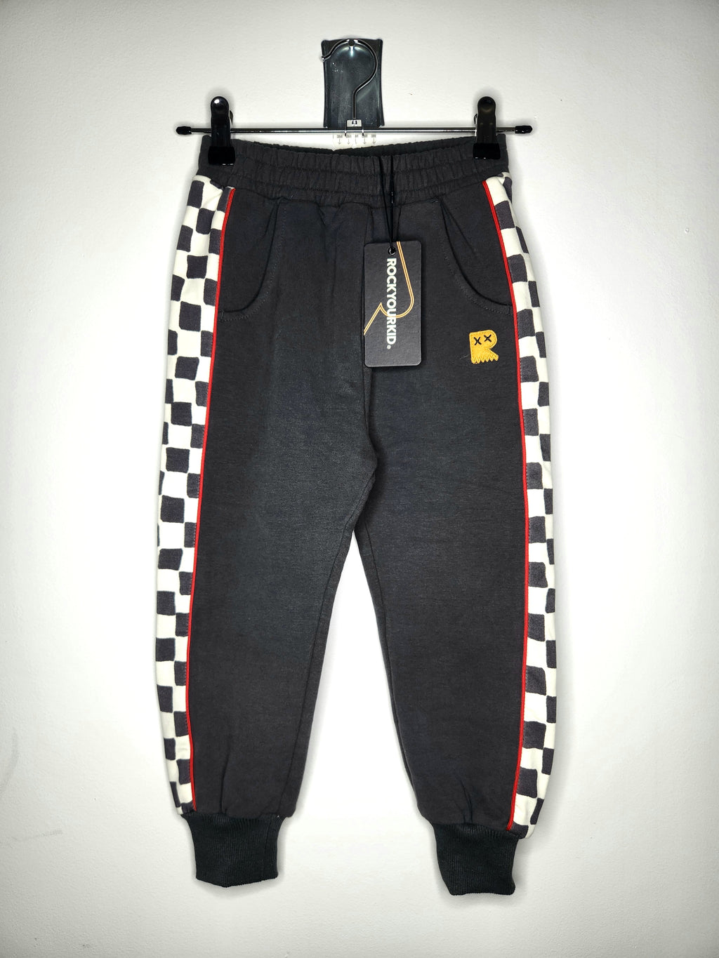 Rock Your Kid Fleece Lined Racing Stripe Cuffed Track Pants NEW (Size 5 years)