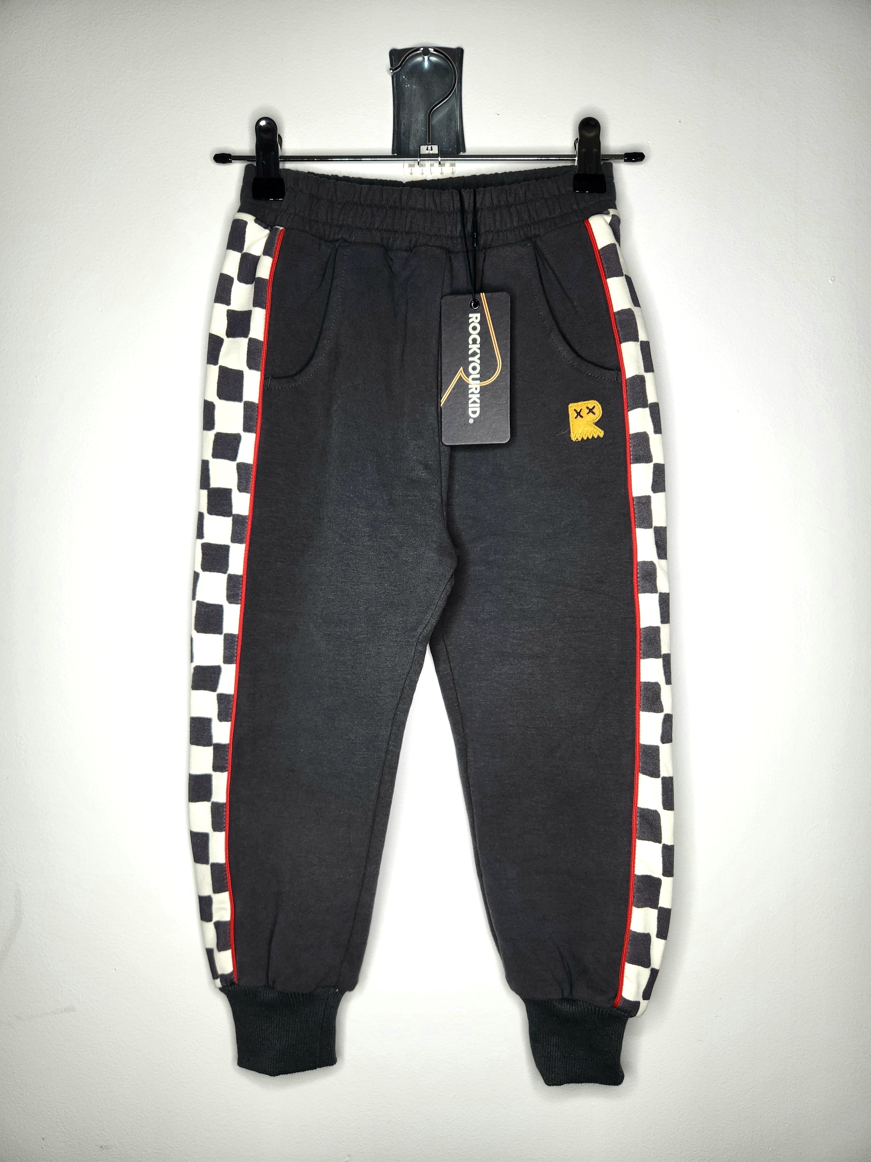 Rock Your Kid Fleece Lined Racing Stripe Cuffed Track Pants NEW (Size 5 years)