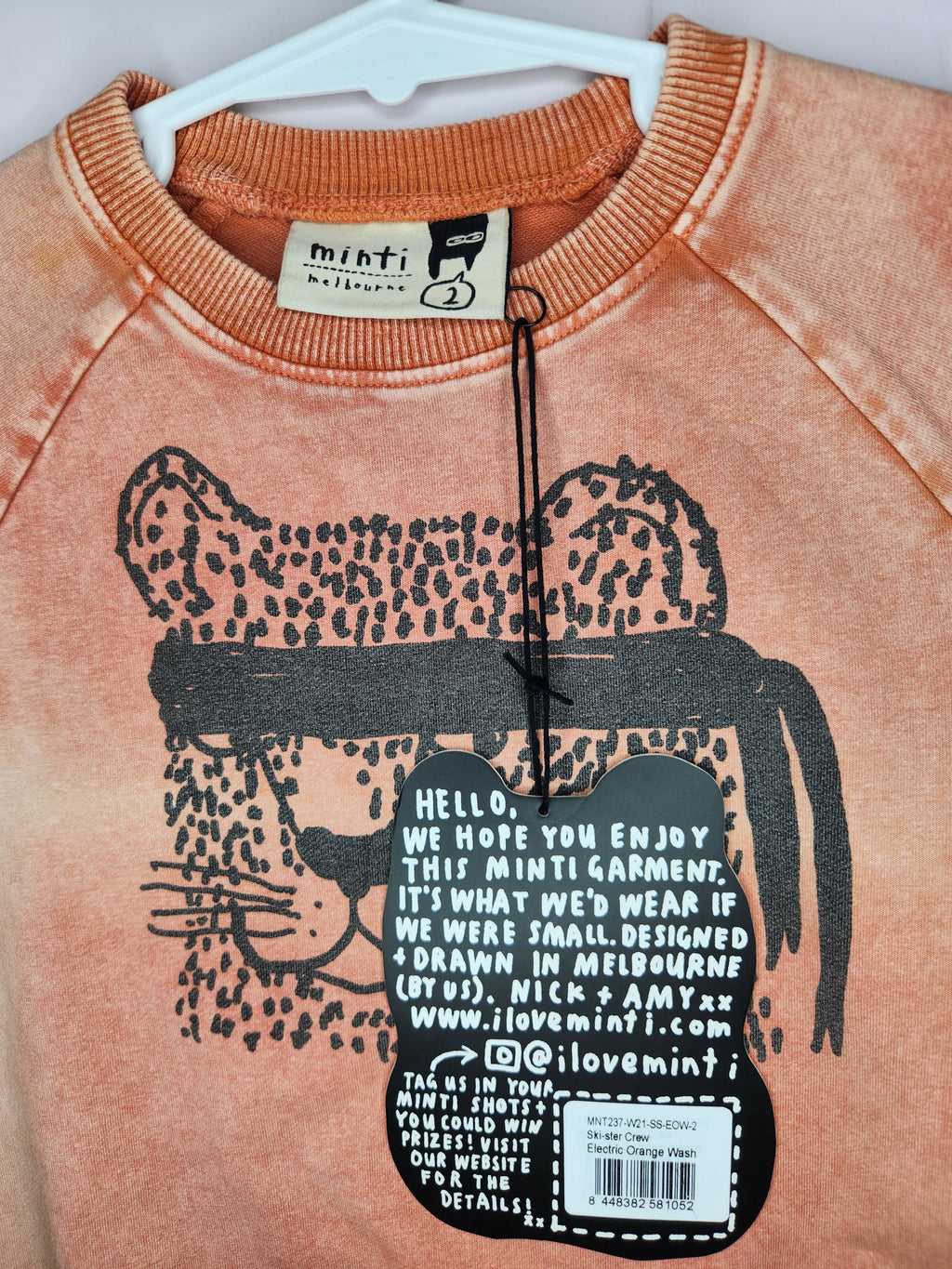 Minti Graphic Cheetah Washed Sweatshirt NEW (Size 2 years)