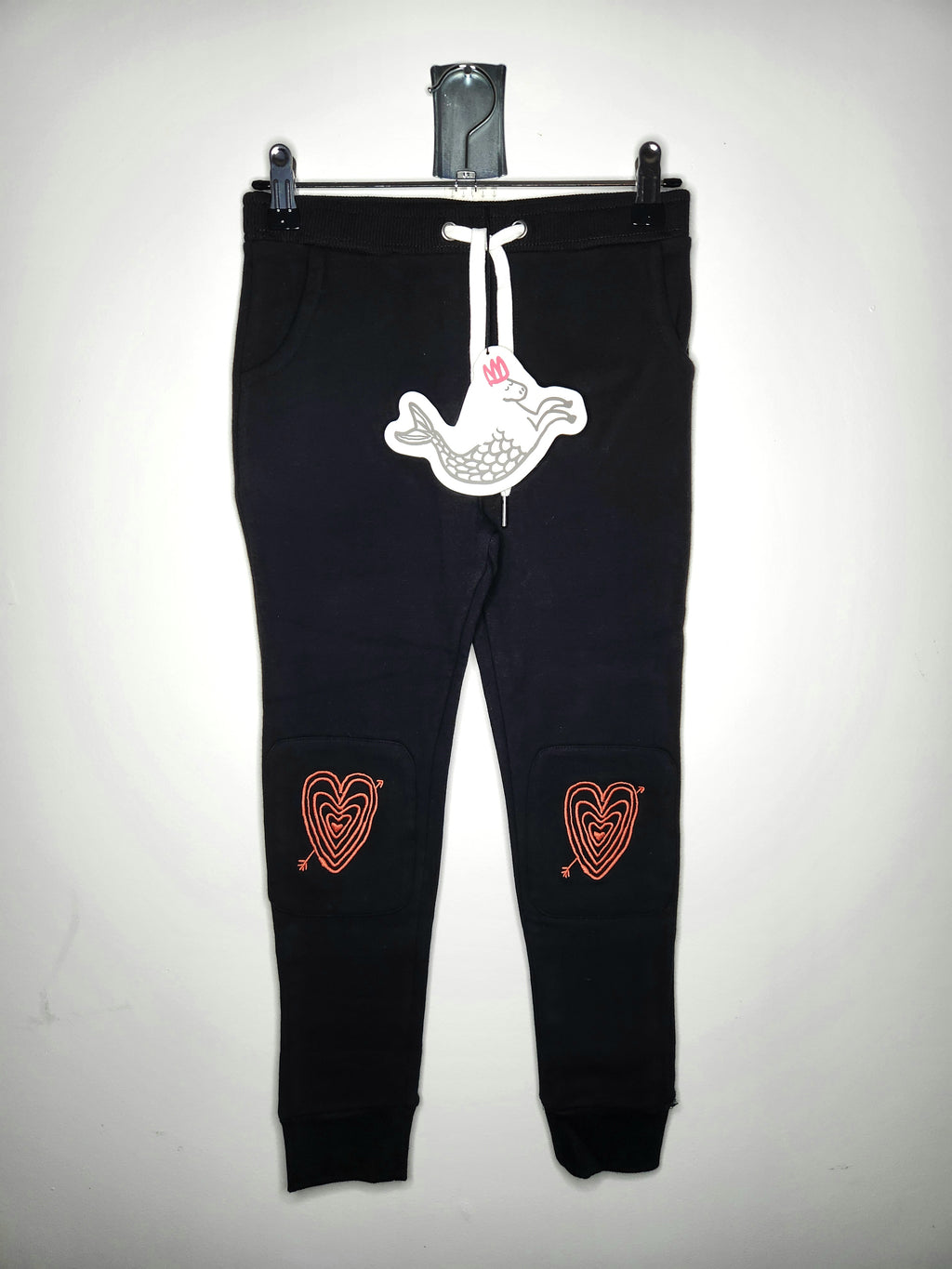 Minti Fleece Lined Embroidered Heart Knee Patch Track Pants NEW (Size 8 years)