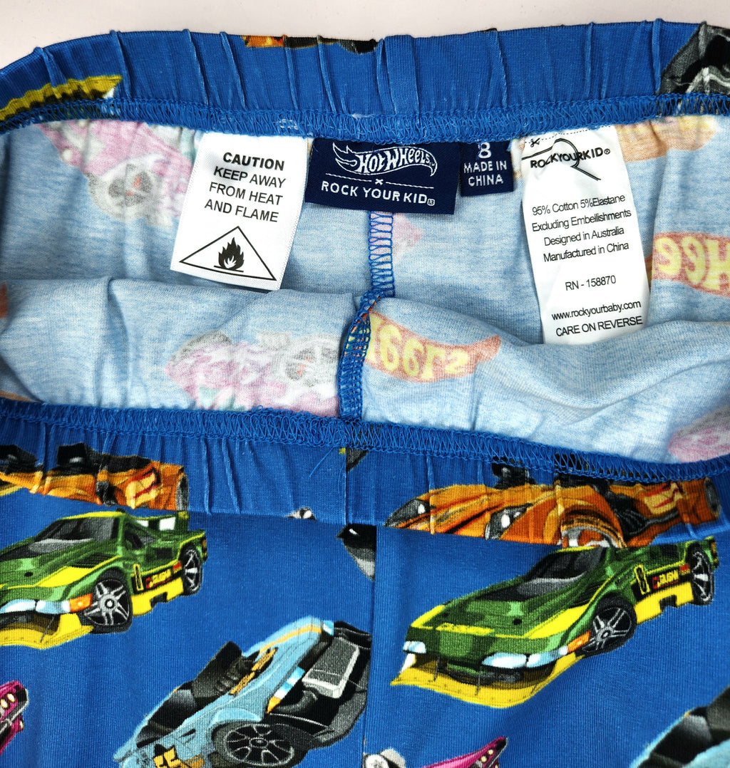 Rock Your Kid Licensed Hot Wheels Cuffed Pajama Pants (Size 8 years)