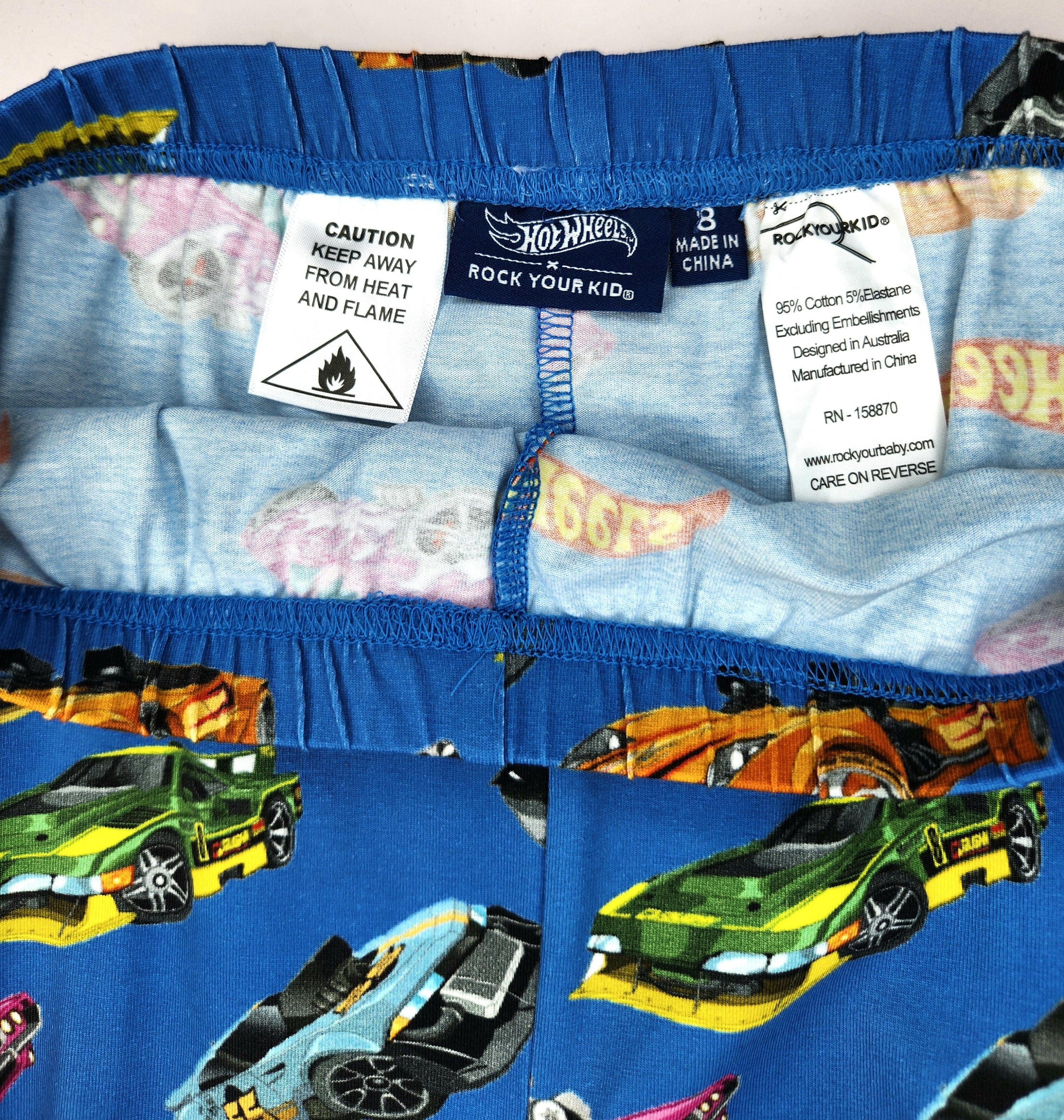 Rock Your Kid Licensed Hot Wheels Cuffed Pajama Pants (Size 8 years)