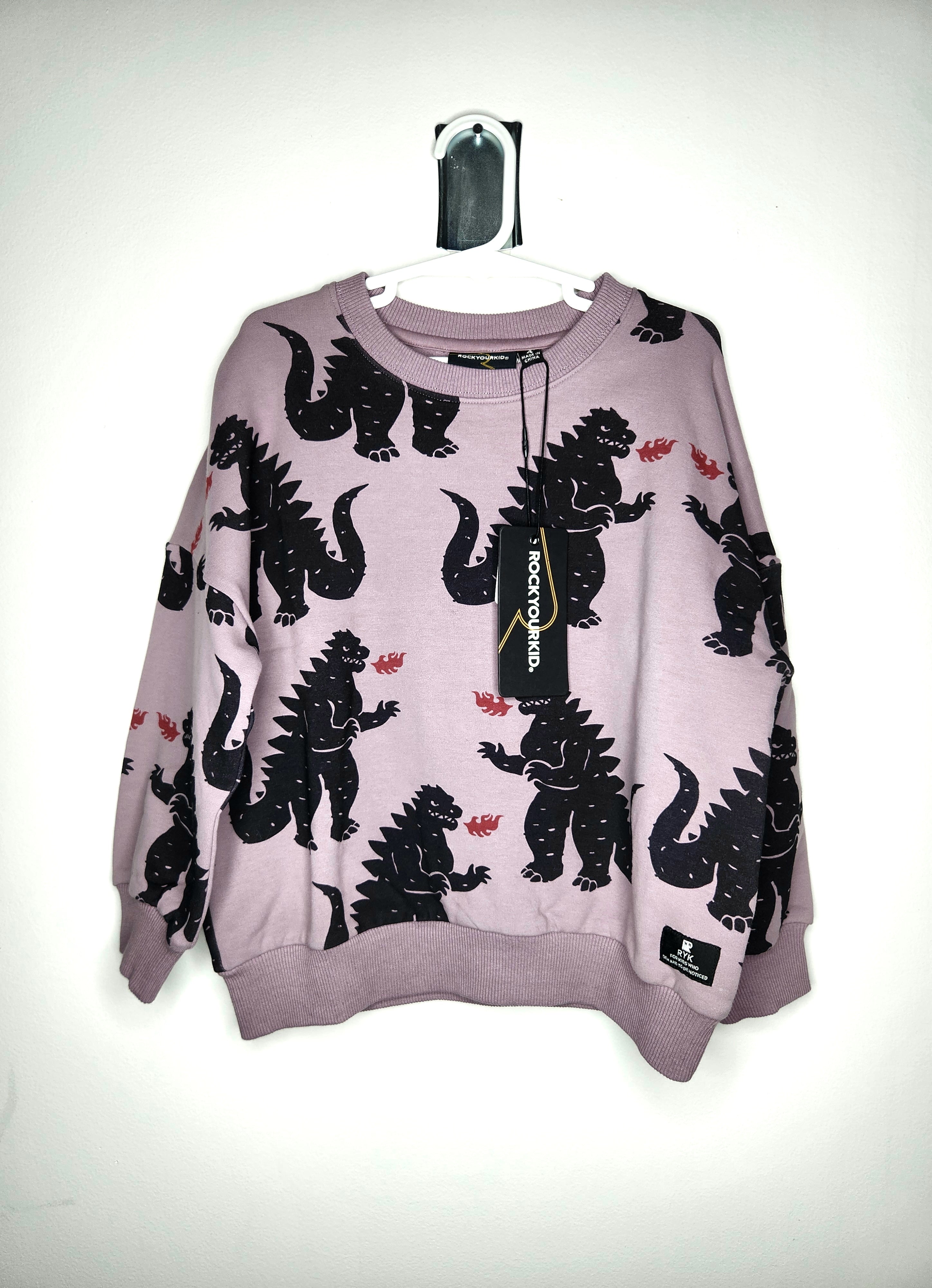 Rock Your Kid Graphic Godzilla Print Sweatshirt NEW (Size 4 years)