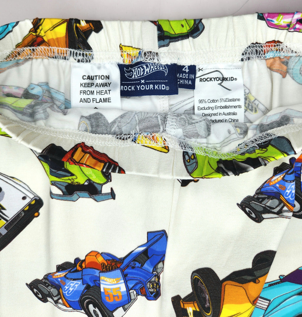 Rock Your Kid Licensed Hot Wheels Cuffed Pajama Pants (Size 4 years)