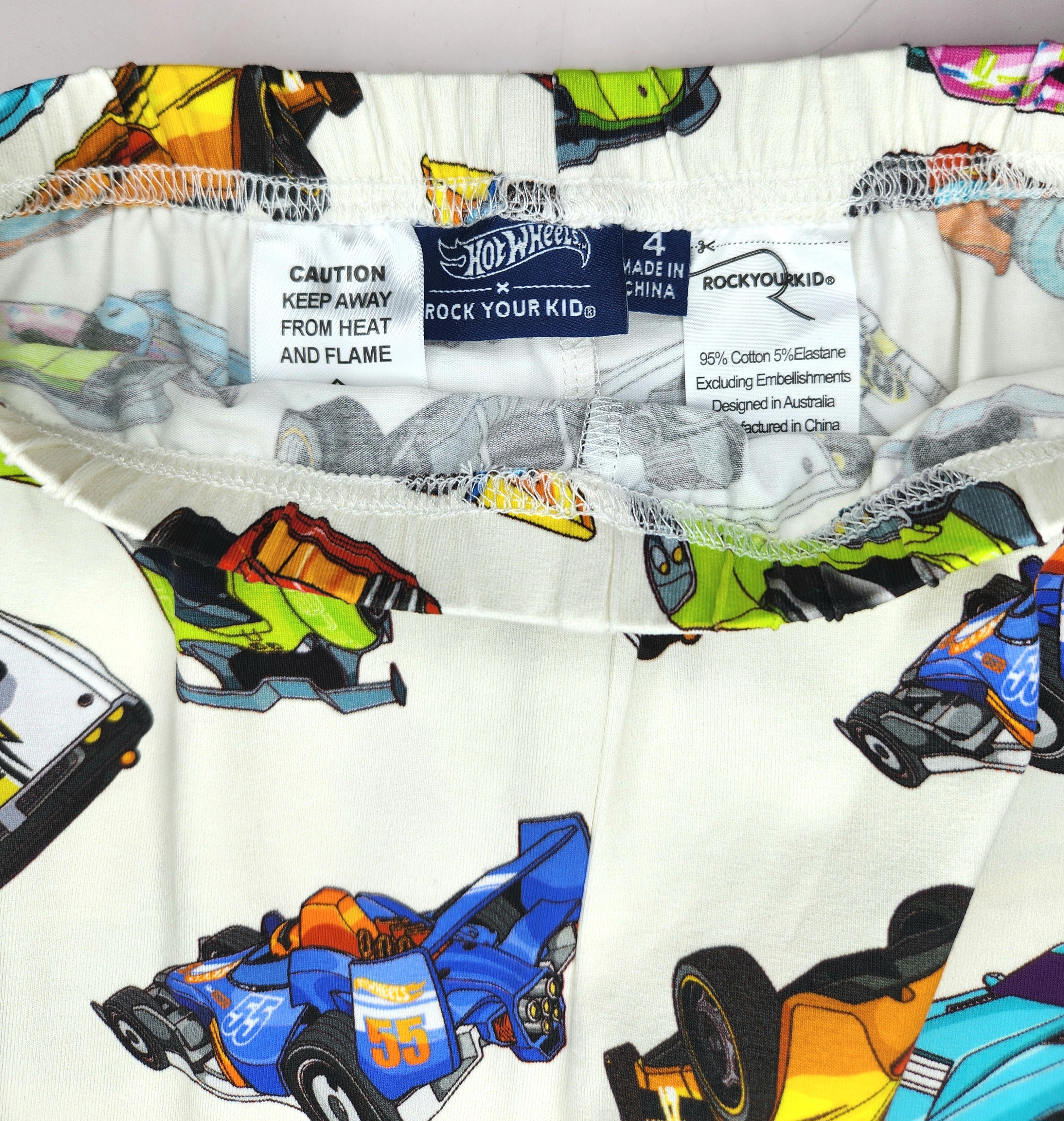Rock Your Kid Licensed Hot Wheels Cuffed Pajama Pants (Size 4 years)