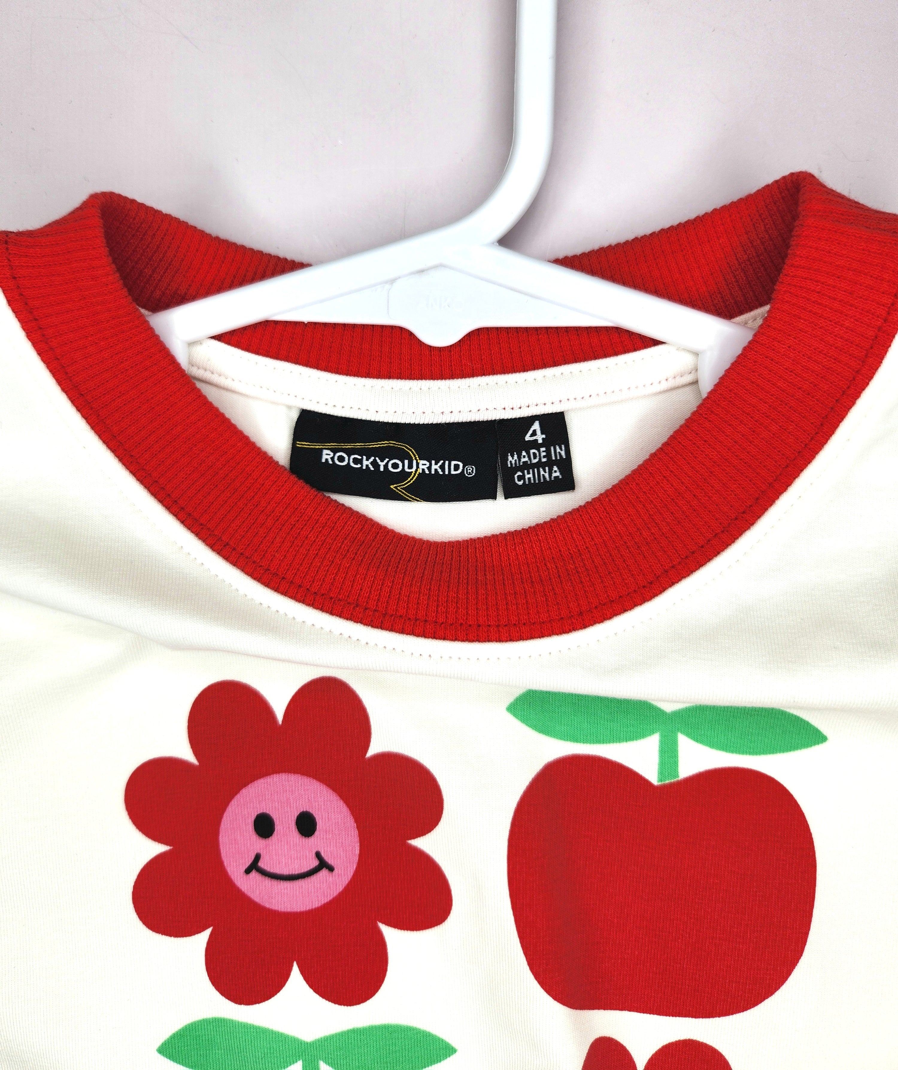 Rock Your Kid Daisies and Apples Long Sleeve Top (Size 4 years)
