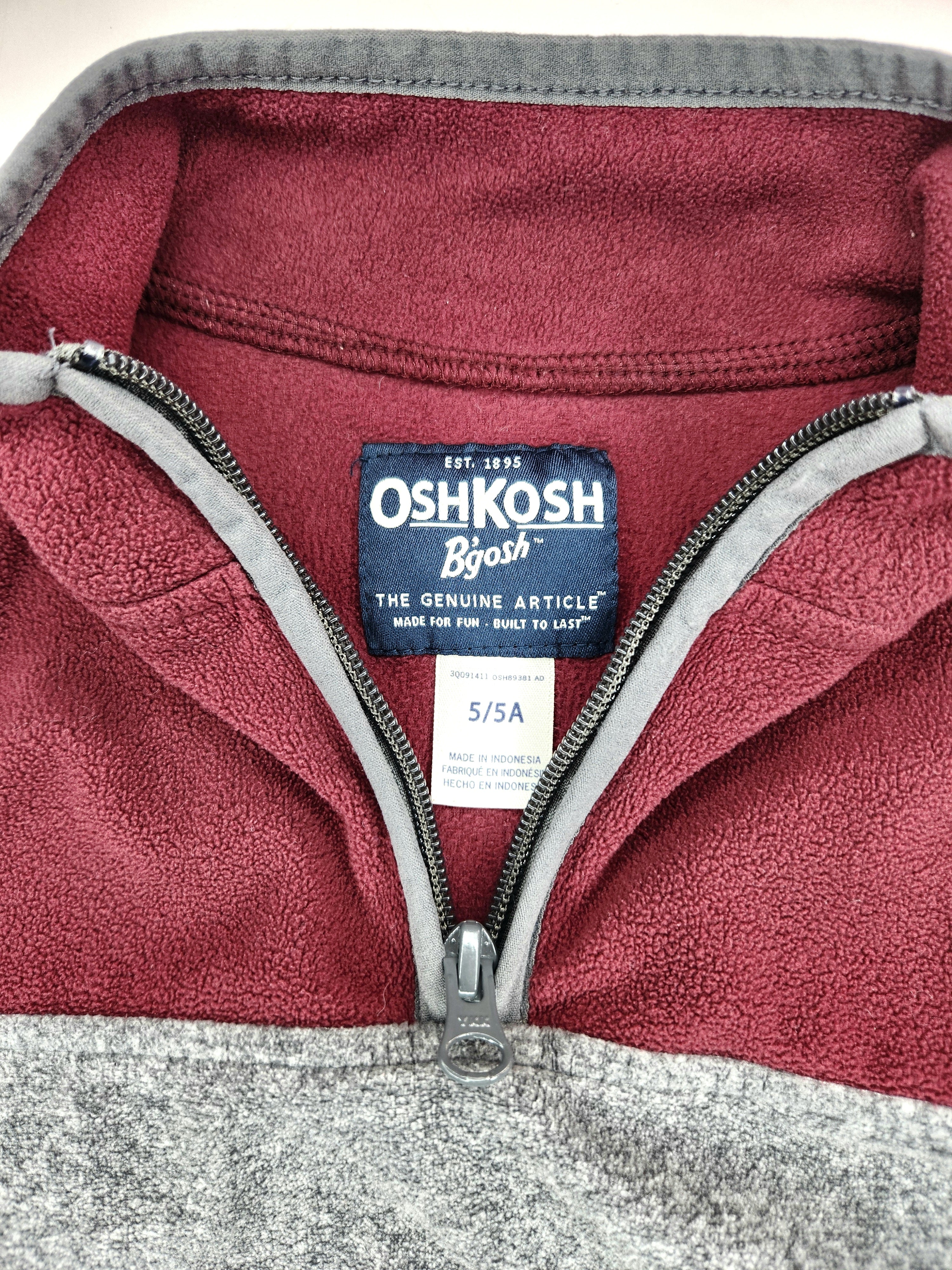 Oshkosh B'gosh Fleece Half Zip Sweater (Size 5 years)
