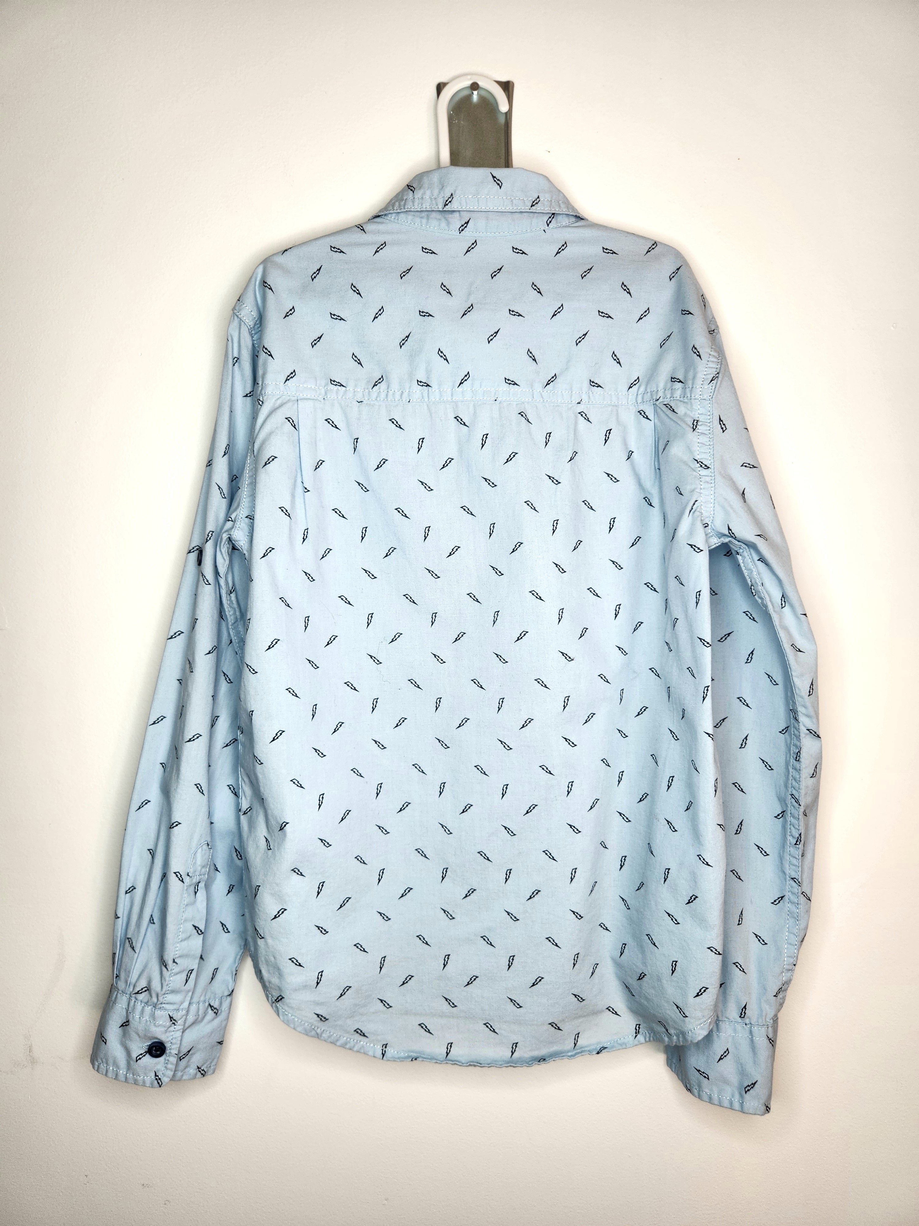 LEE Button-up Collared Shirt Smart Casual Lightening Bolt Print (Size 8 years)