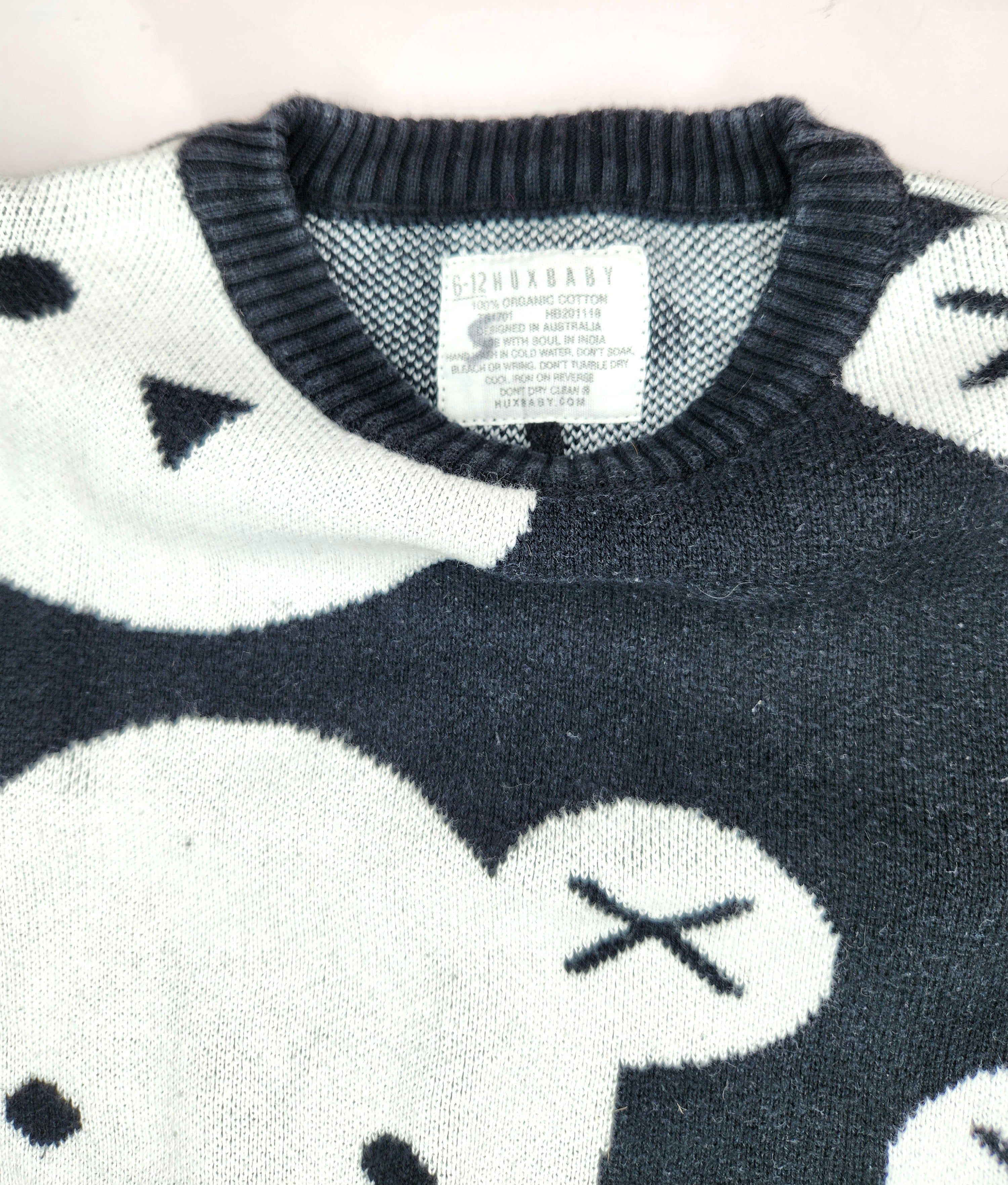Huxbaby 100% Organic Cotton Bear Knit Jumper (Size 6-12m)