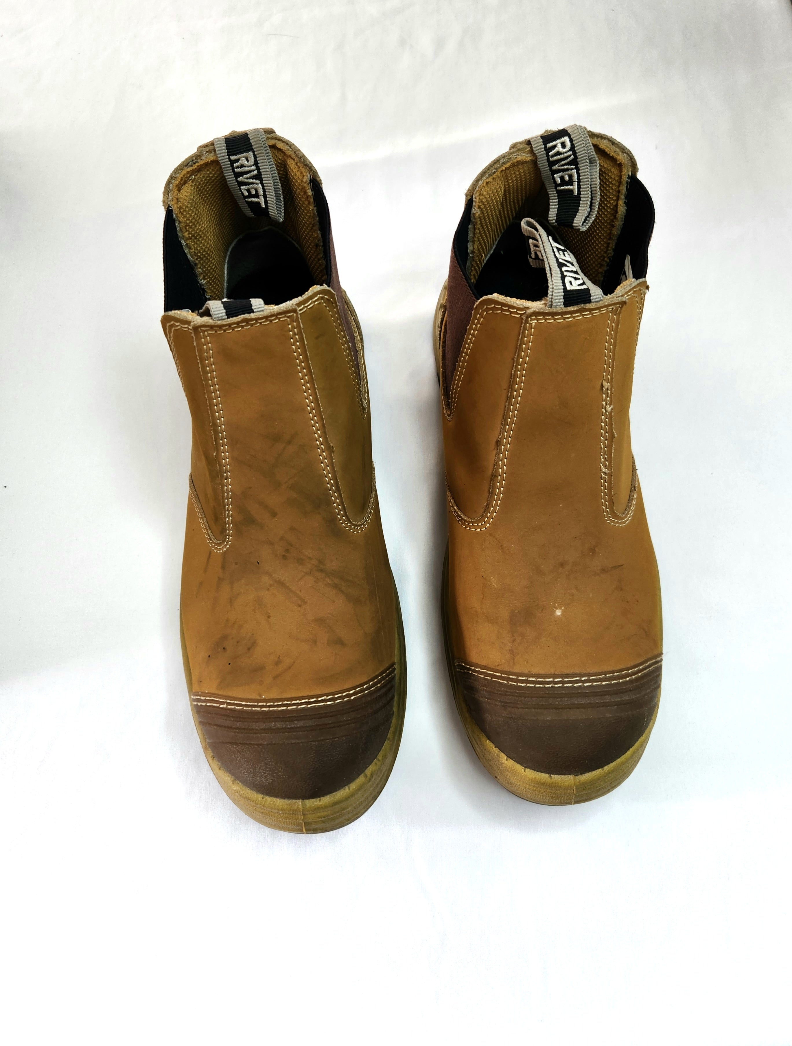 Rivet Steel Cap Safety Work Boots (Size Men's US 9)