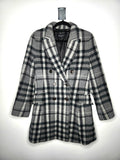 Bean Pole Designer Wool Blend Plaid Collared Coat (Size 8)