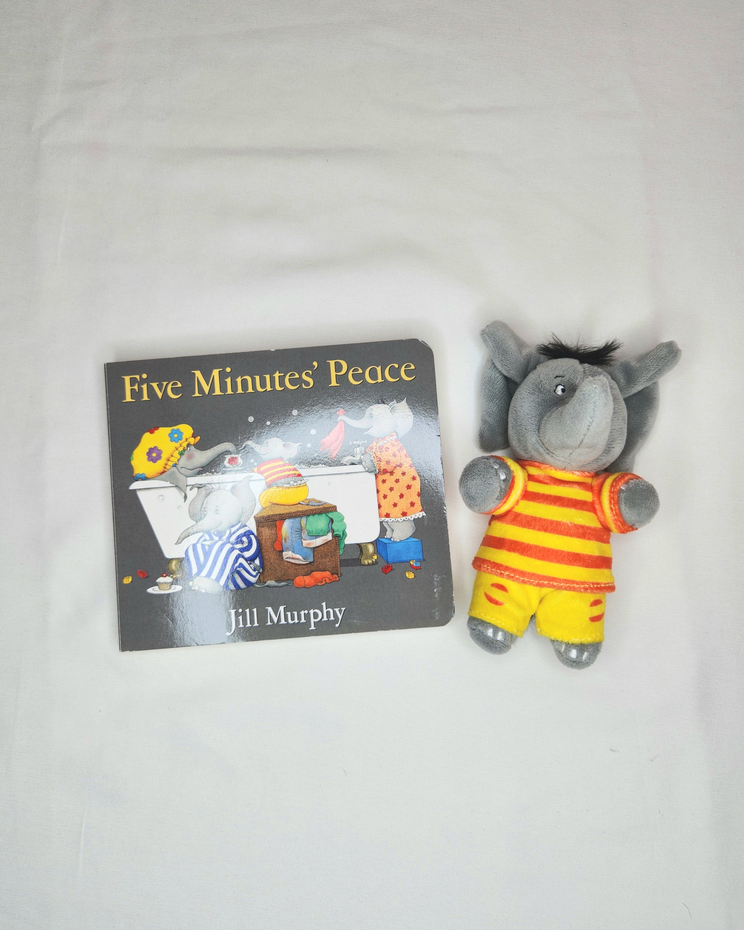 Five Minutes' Peace Board Book Set with Plush Elephant 13cm (Hard cover)