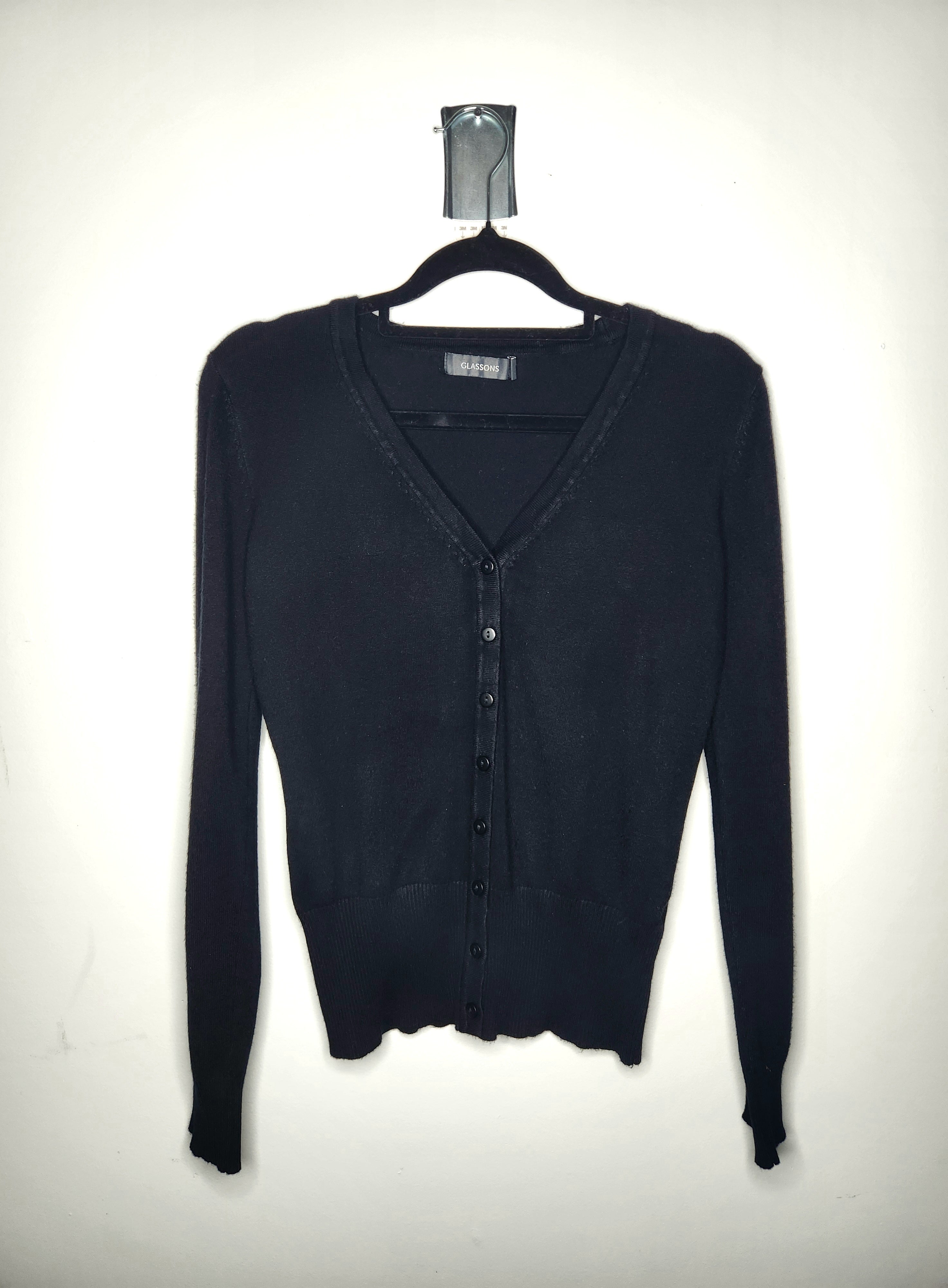 Glassons Fine Knit Button Front V-Neck Cardigan (Size 10)