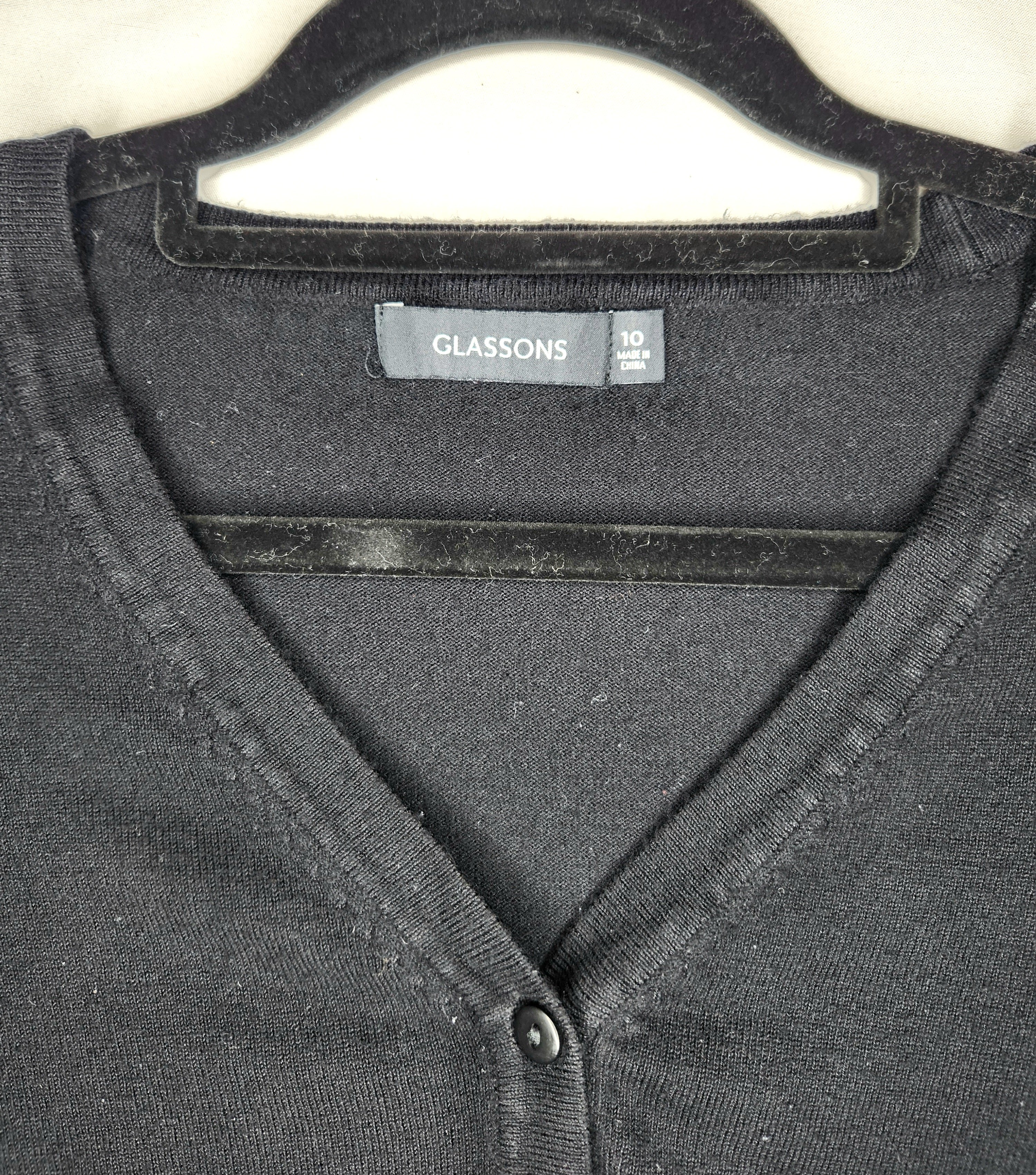 Glassons Fine Knit Button Front V-Neck Cardigan (Size 10)