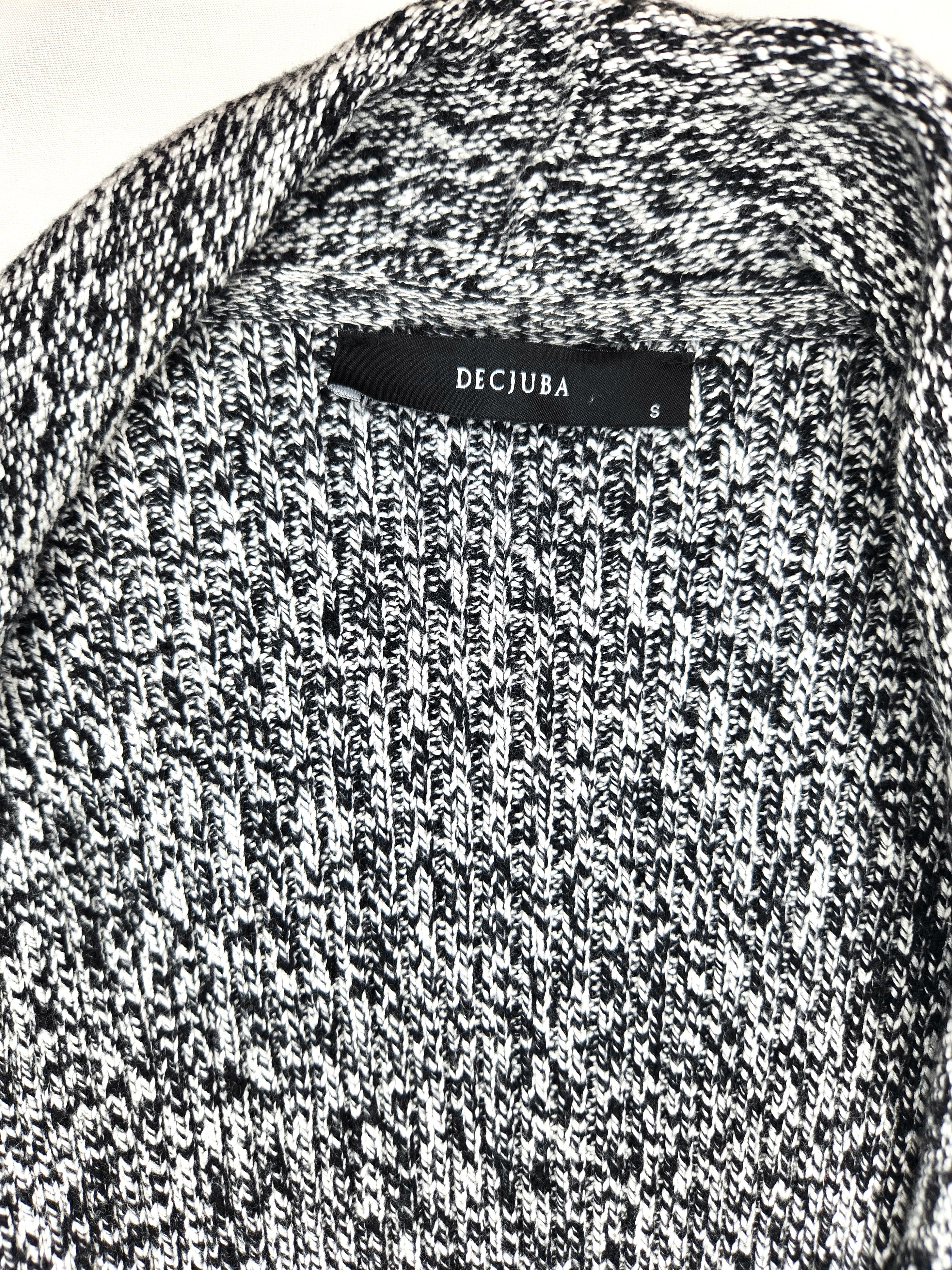 Decjuba Open-Front Waterfall Cardigan Marled Sleeveless Knit Vest (Size 8)