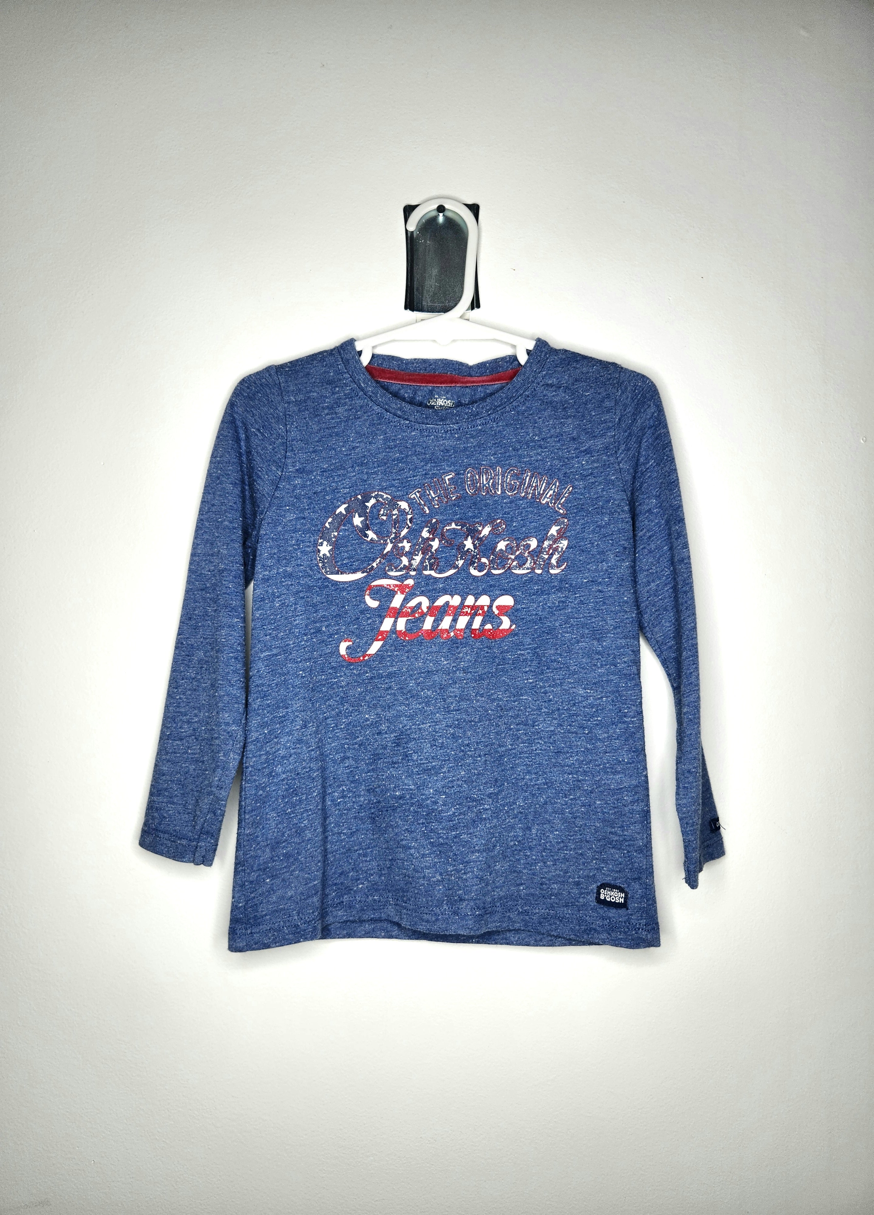 Oshkosh B'Gosh Graphic American Flag Print Long Sleeve Tee (Size 3 years)