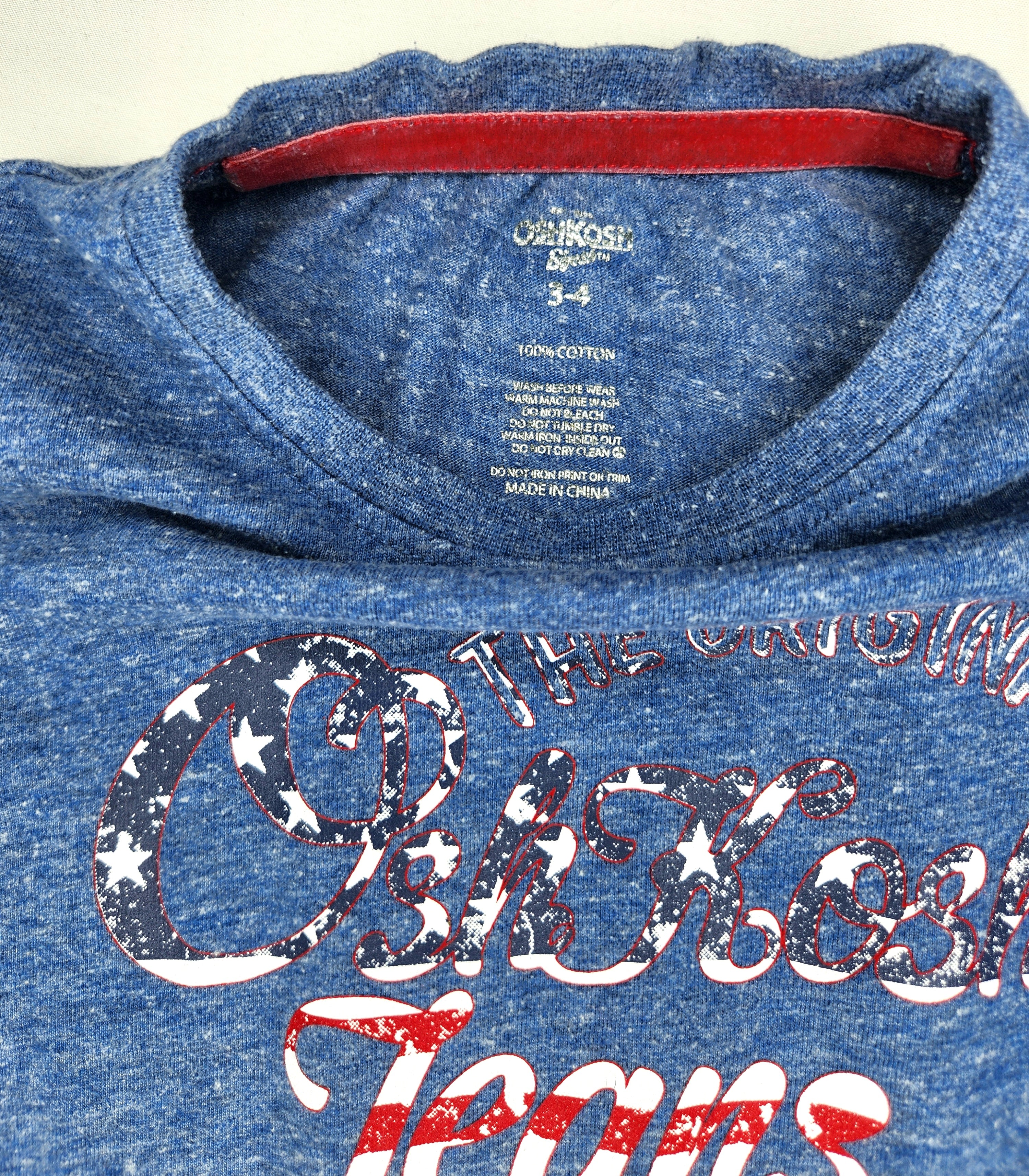 Oshkosh B'Gosh Graphic American Flag Print Long Sleeve Tee (Size 3 years)