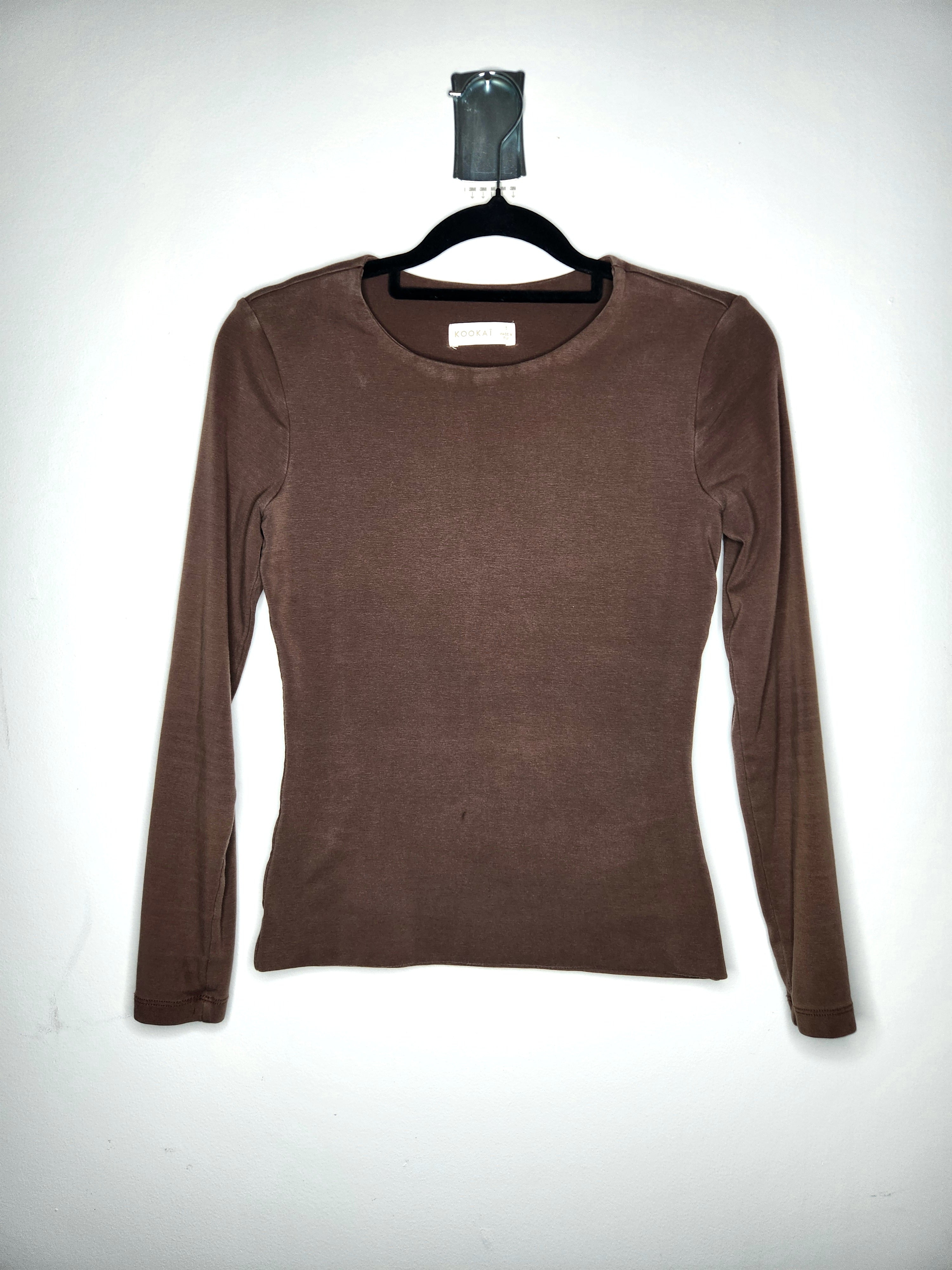 Kookai Basic Long Sleeve Top (Size 8)