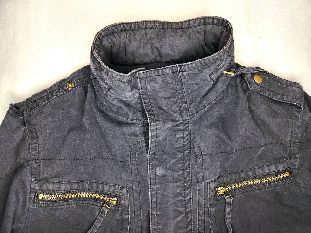 FGX Men East Village Military Field Jacket Utility Coat with Concealed Hood (Size L)