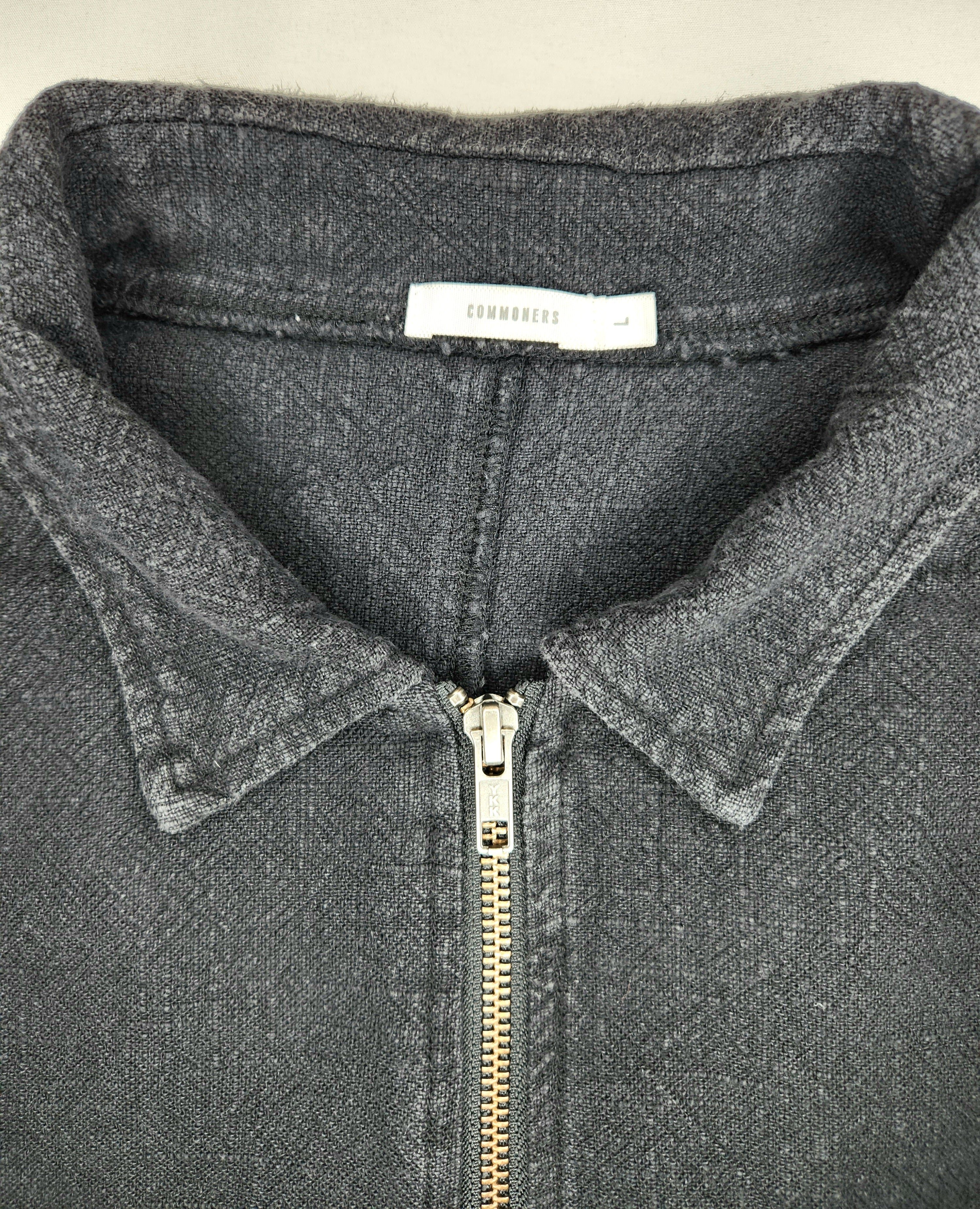 Commoners Linen Blend Collared Zip Overshirt Lightweight Jacket (Size L)