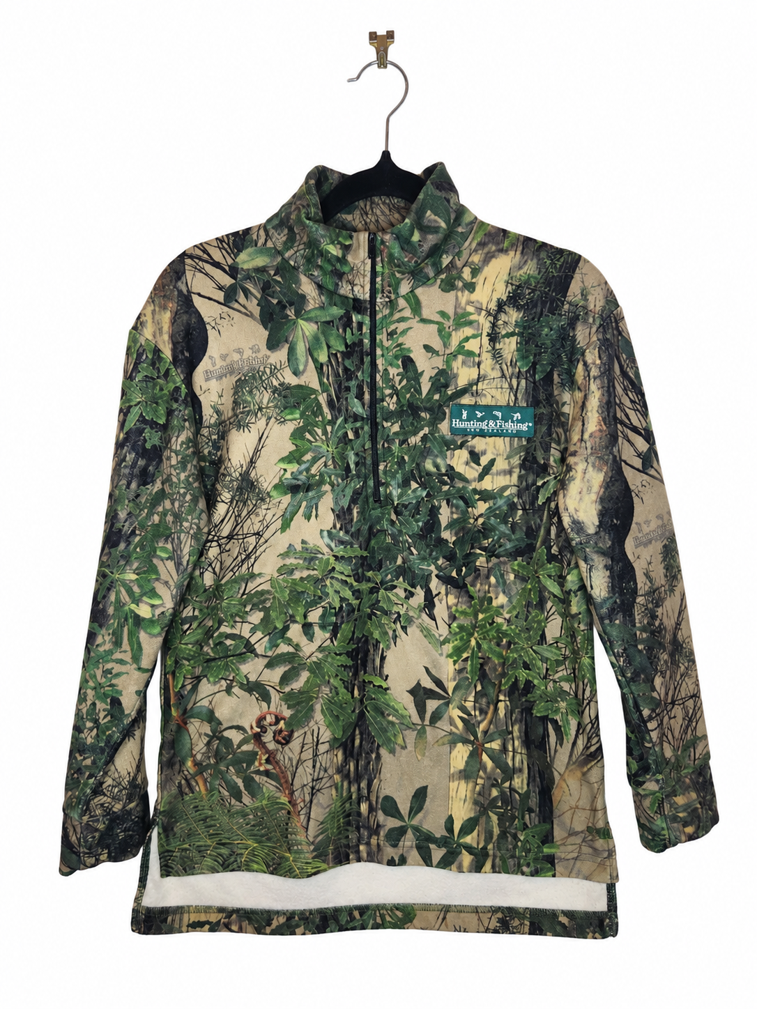 Hunting & Fishing Half Zip Camouflage Fleece Sweater (Size 8)
