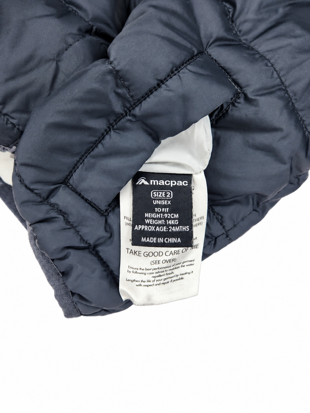 Macpac Reversible Duck Down Puffer Vest (Size 2 years)
