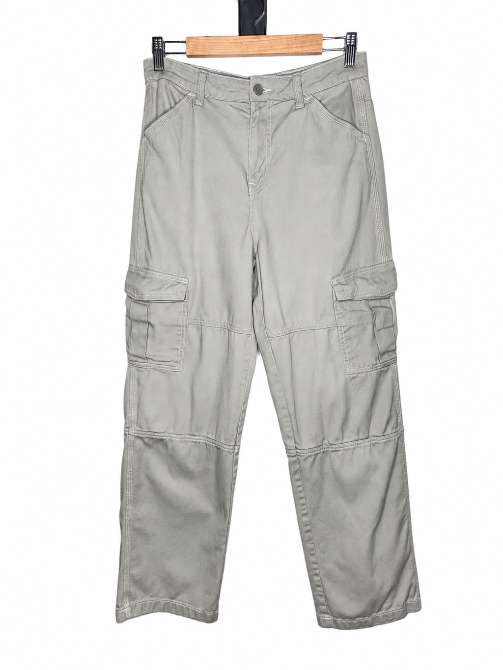 H&M Divided Straight Leg Y2K Style Cargo Trousers, 90s Style Utility Pants (Size 6)