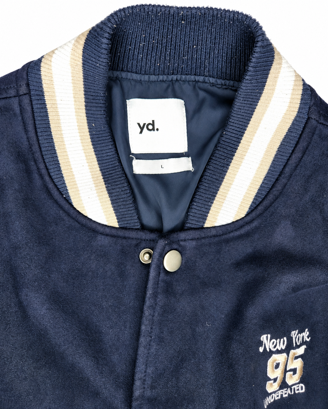 yd. Suede Style New York 95 Varsity Jacket (Size L)