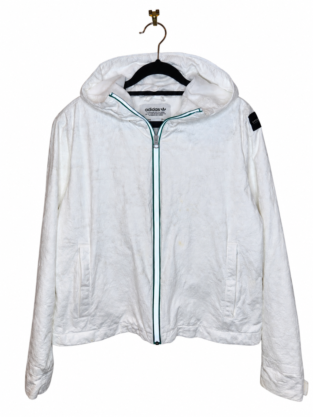 Adidas Full Zip Hooded Windbreaker Jacket (Size 10)