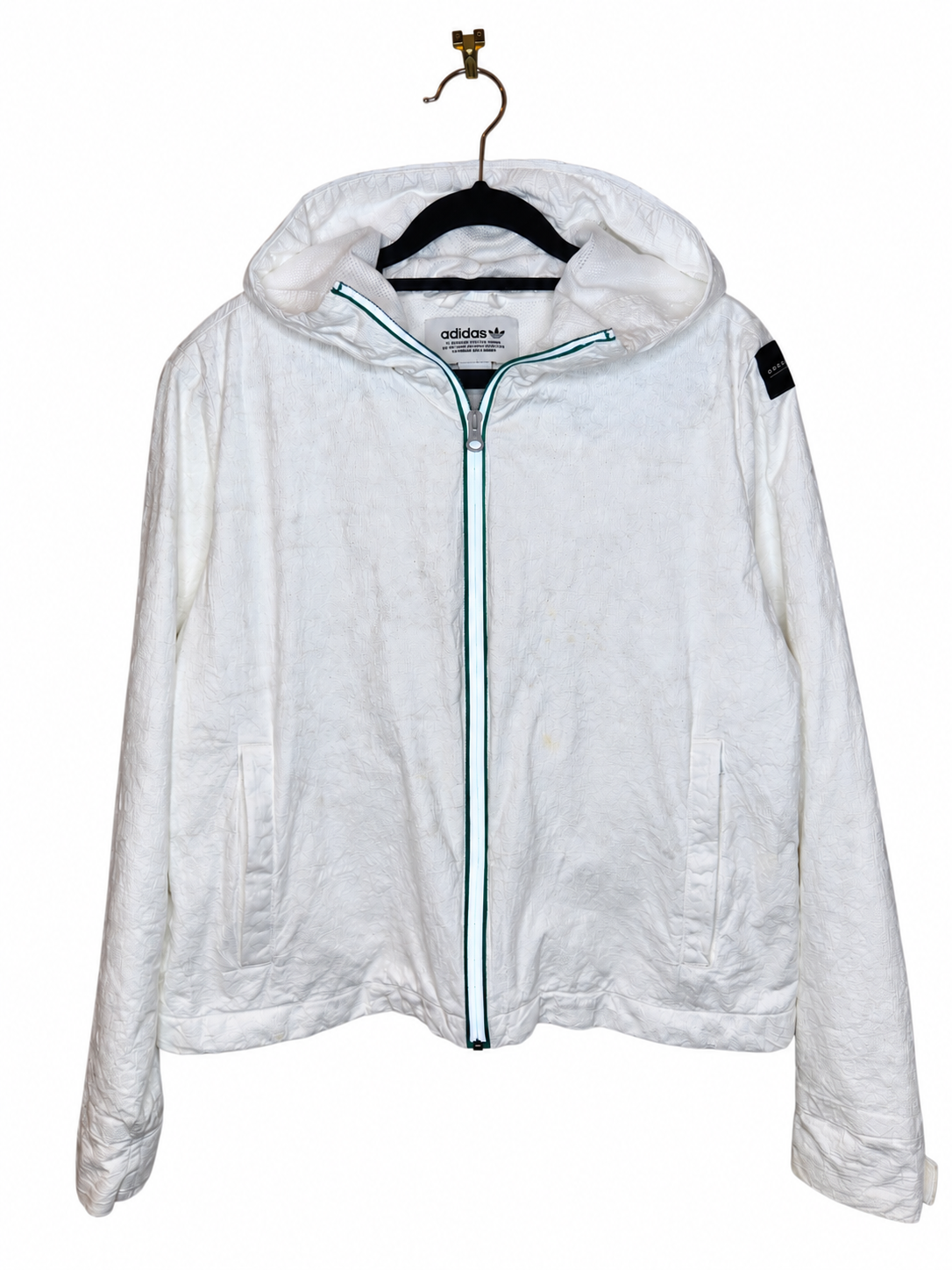 Adidas Full Zip Hooded Windbreaker Jacket (Size 10)