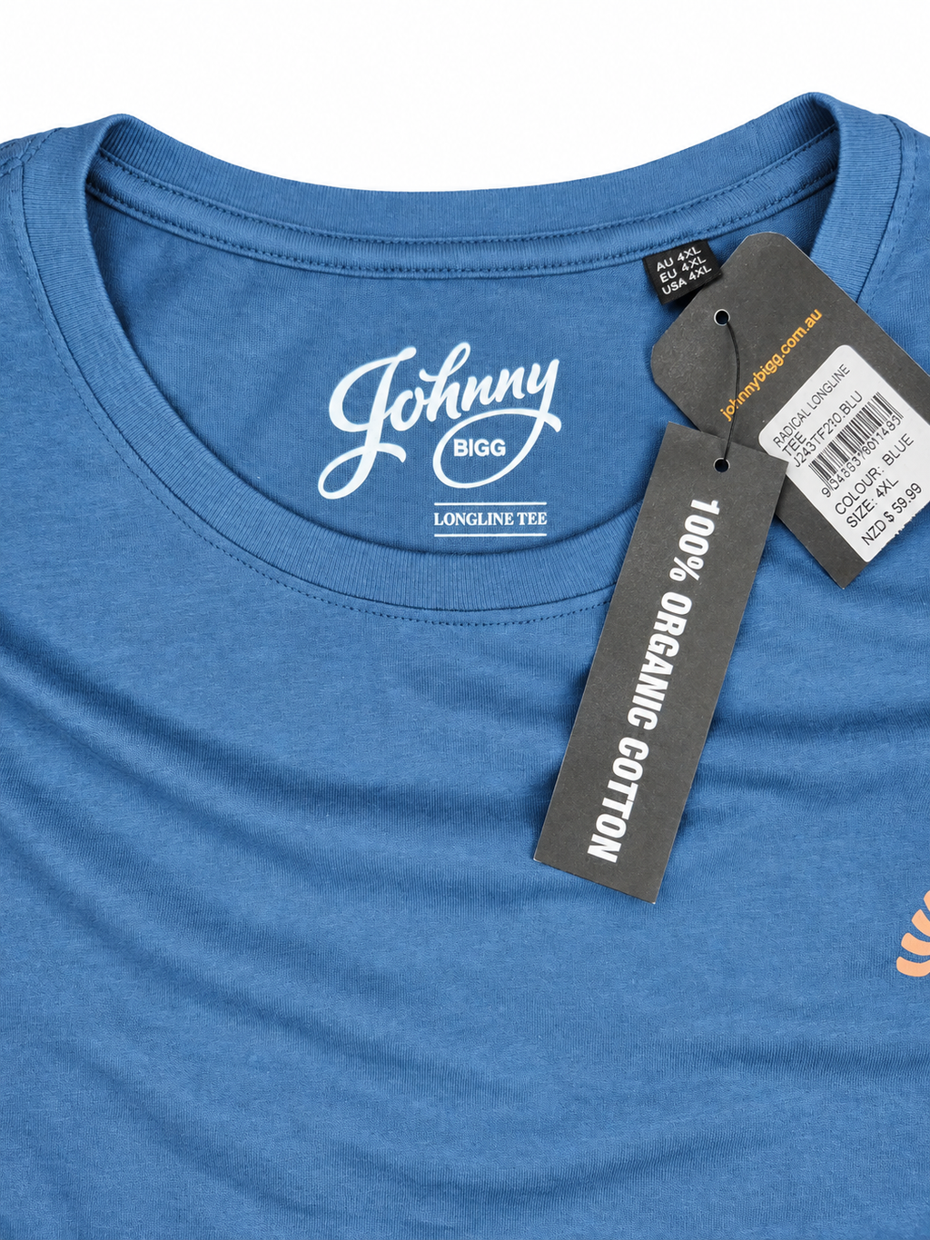 Johnny Bigg 100% Organic Cotton Radical Longline Tee NEW (Size 4XL)