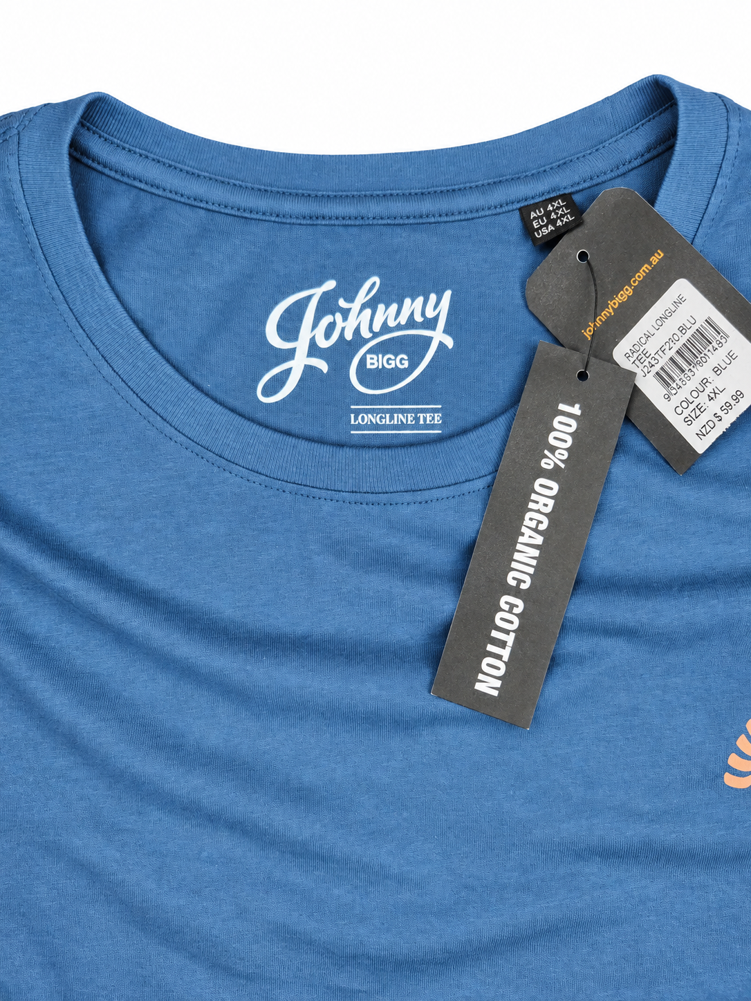 Johnny Bigg 100% Organic Cotton Radical Longline Tee NEW (Size 4XL)