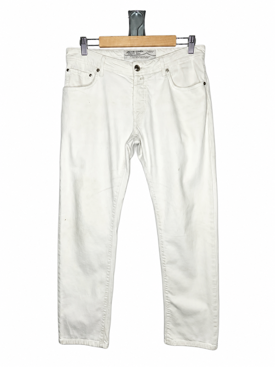 Jacob Cohen Premium Straight Leg Tailored Denim Jeans with Button Closure (Size L)