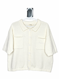 Awamae Oversized Knit Button-up Boxy Fit Polo Tee (Size 2 years)