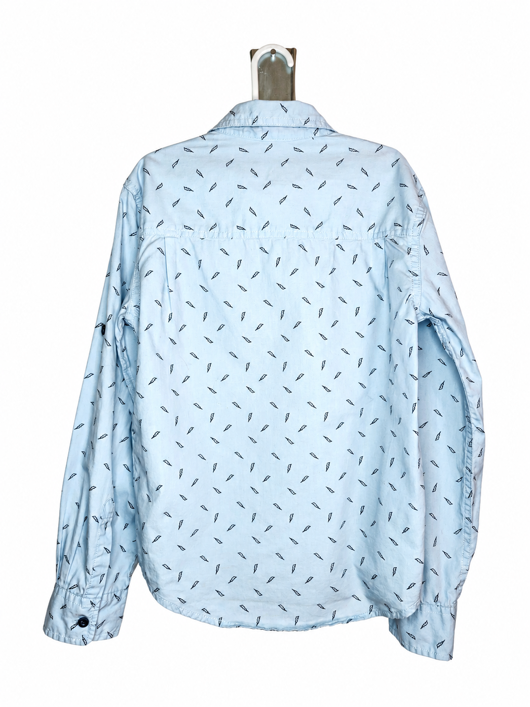 LEE Button-up Collared Shirt Smart Casual Lightening Bolt Print (Size 8 years)