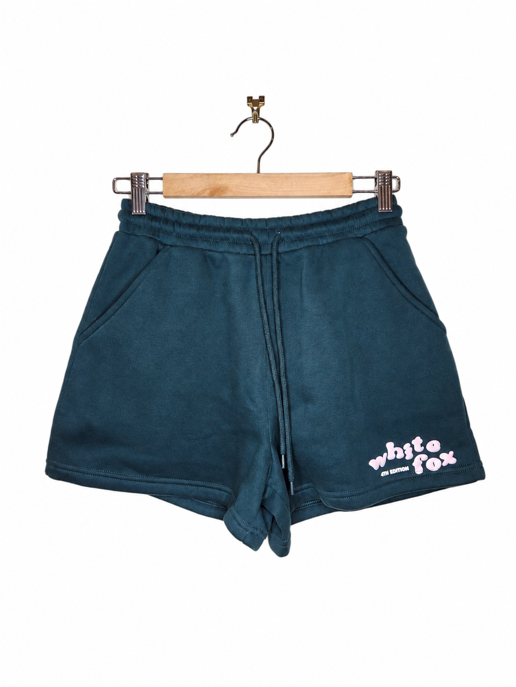 White Fox Fleece Lined Wide Fit Lounge Shorts (Size 6)
