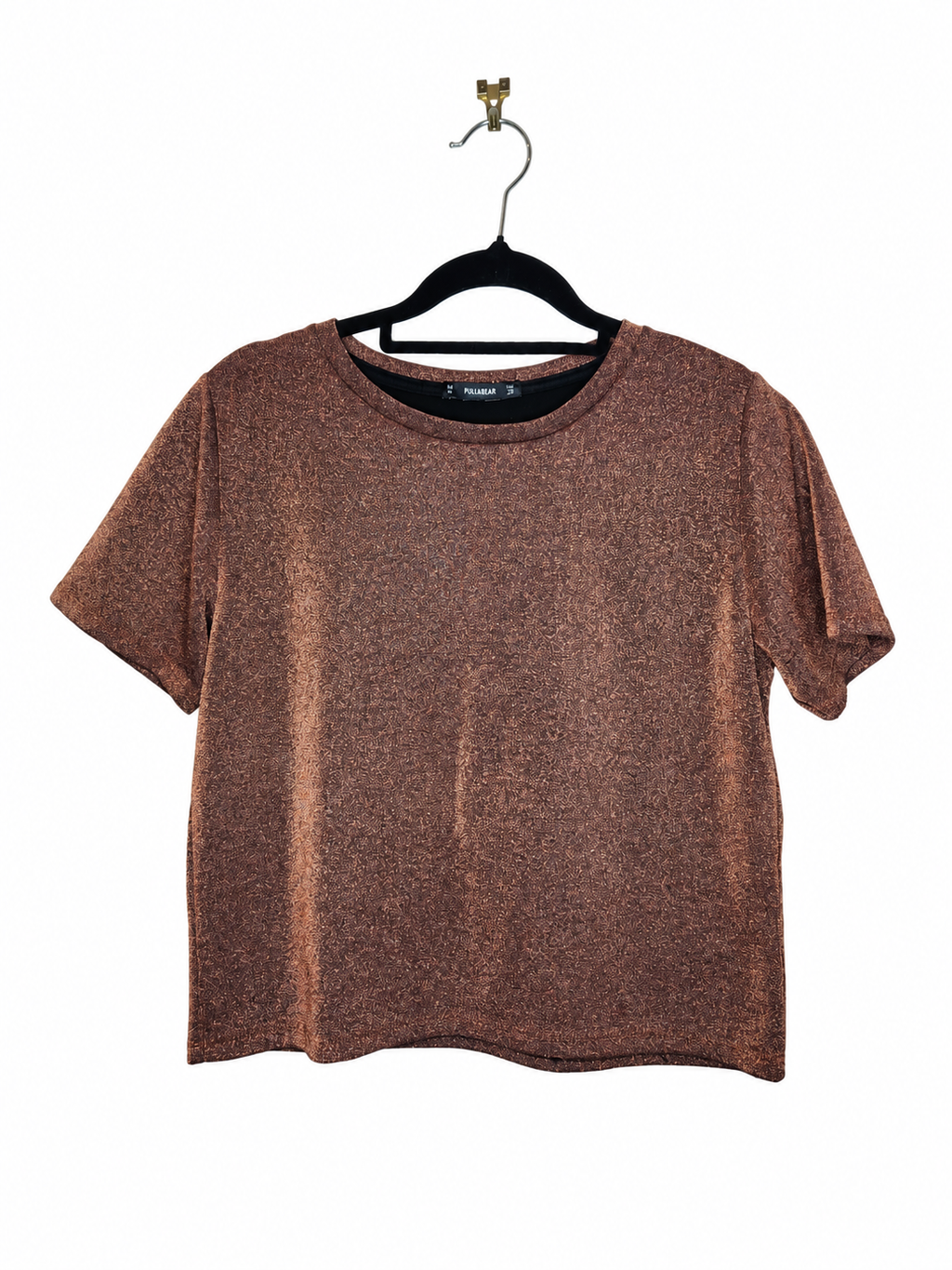 Pull & Bear Metallised Fibre Glitter Top (Size 10)