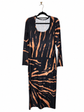 Tie Dye Style Bodycon Maxi Dress (Size 10)