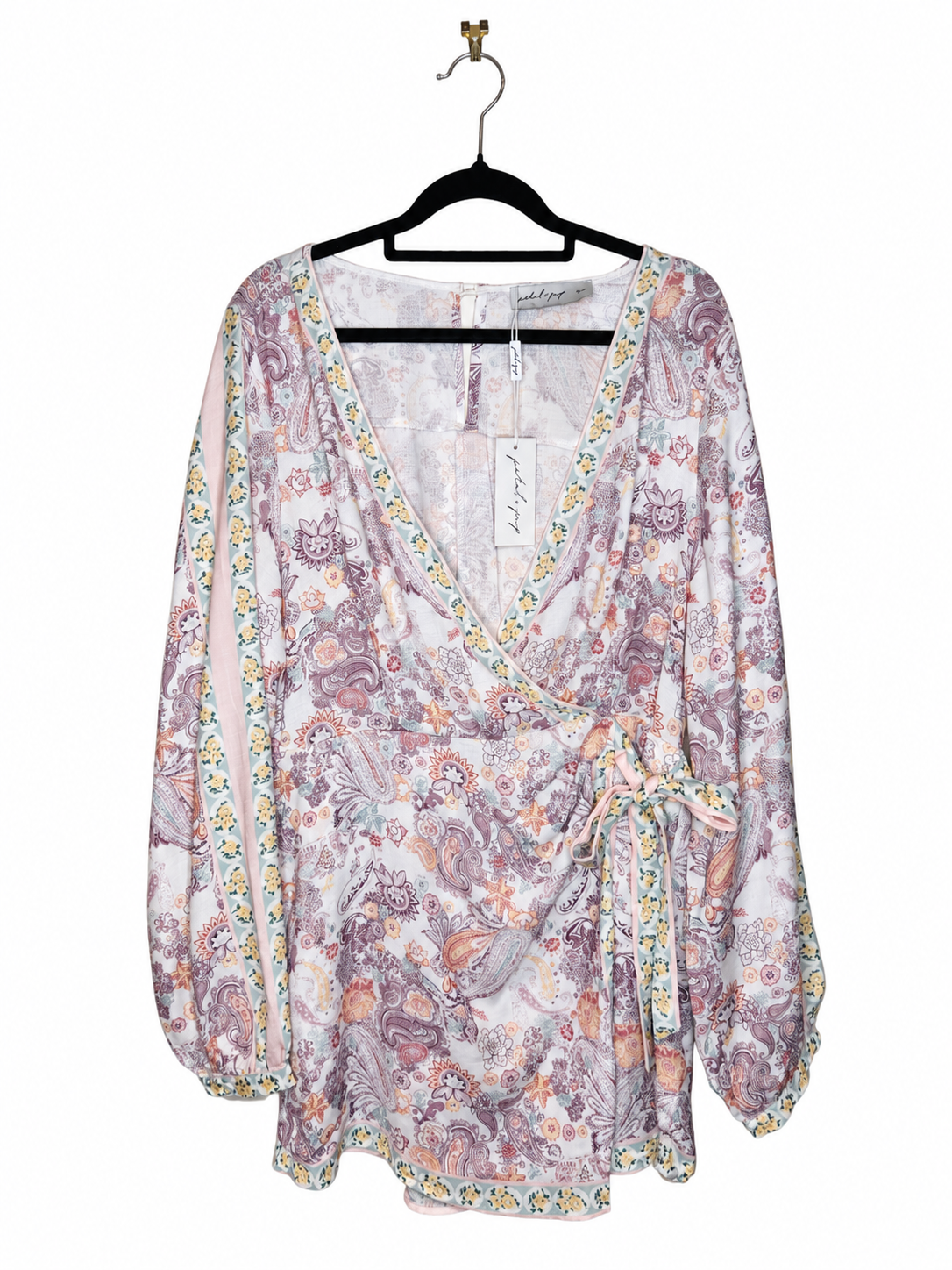 Petal & Pup Positano Paisley V Neck Wrap Playsuit NEW (Size 12)