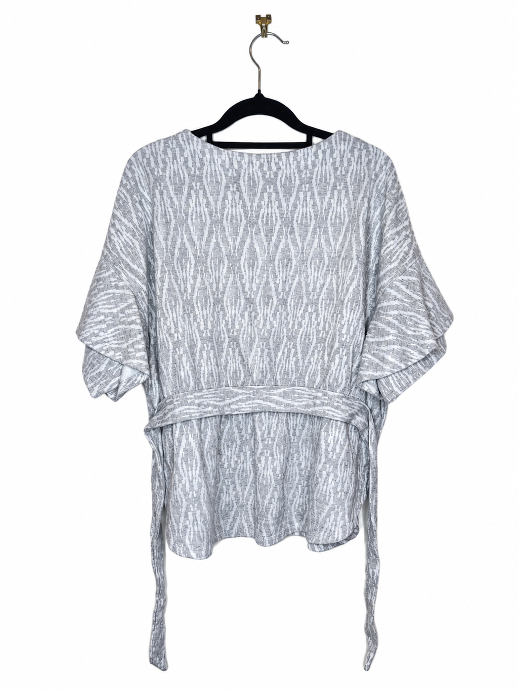 Seed Heritage Patterned Kimono Tie-hem Blouse (Size 10)