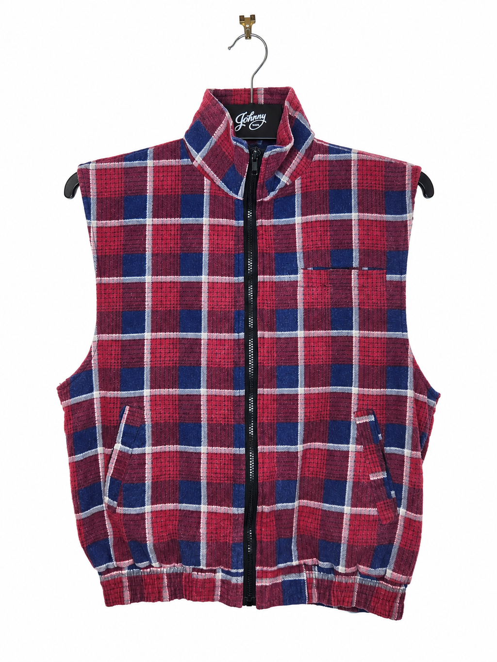 Club Casual Plaid Flannel Fleece Vest (Size S)